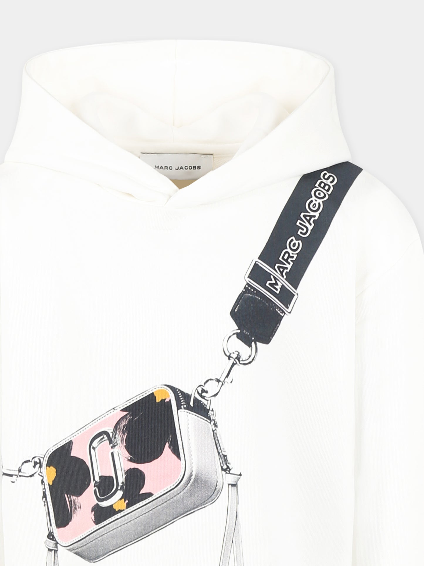 Felpa bianca per bambina con stampa borsa,Marc Jacobs,W60436 126