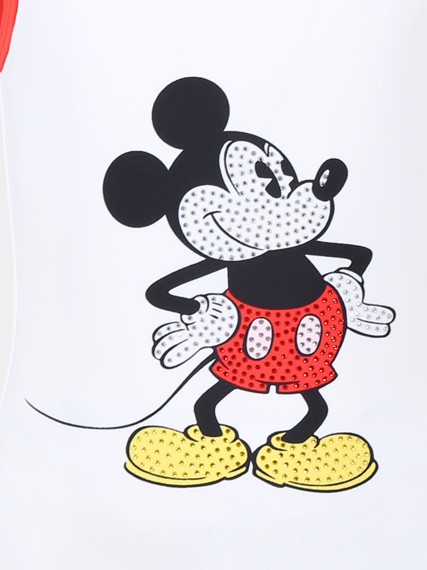 Costume intero bianco per bambina con Topolino