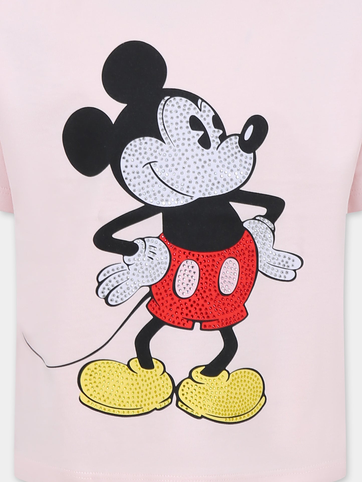 T-shirt rosa per bambina con Topolino