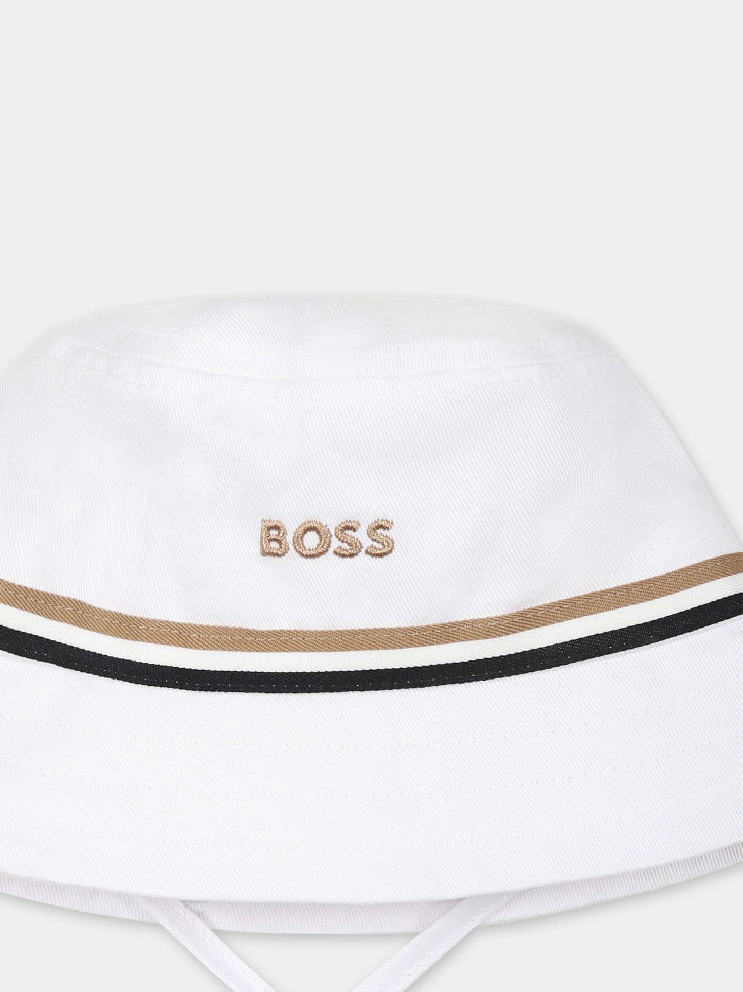 Cloche bianca per neonato con logo