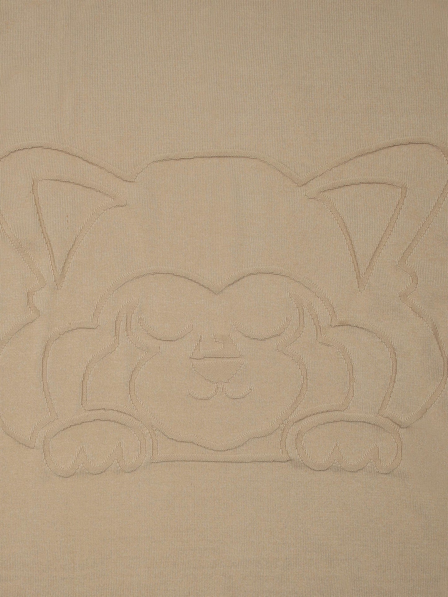 Coperta beige per neonato con panda e logo