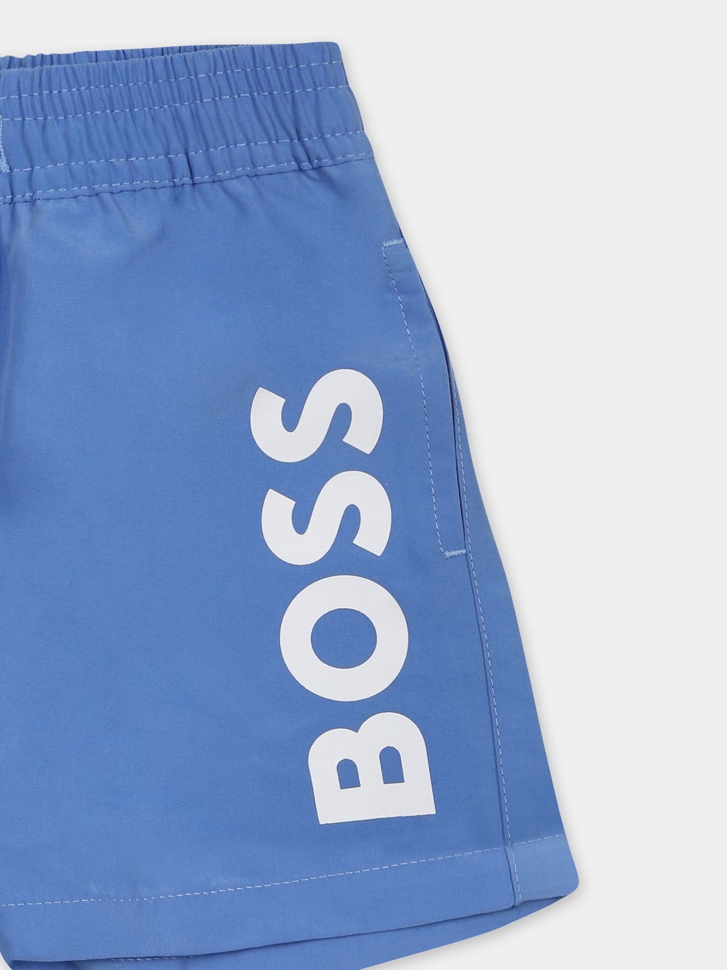 Boxer mare celeste per neonato con logo