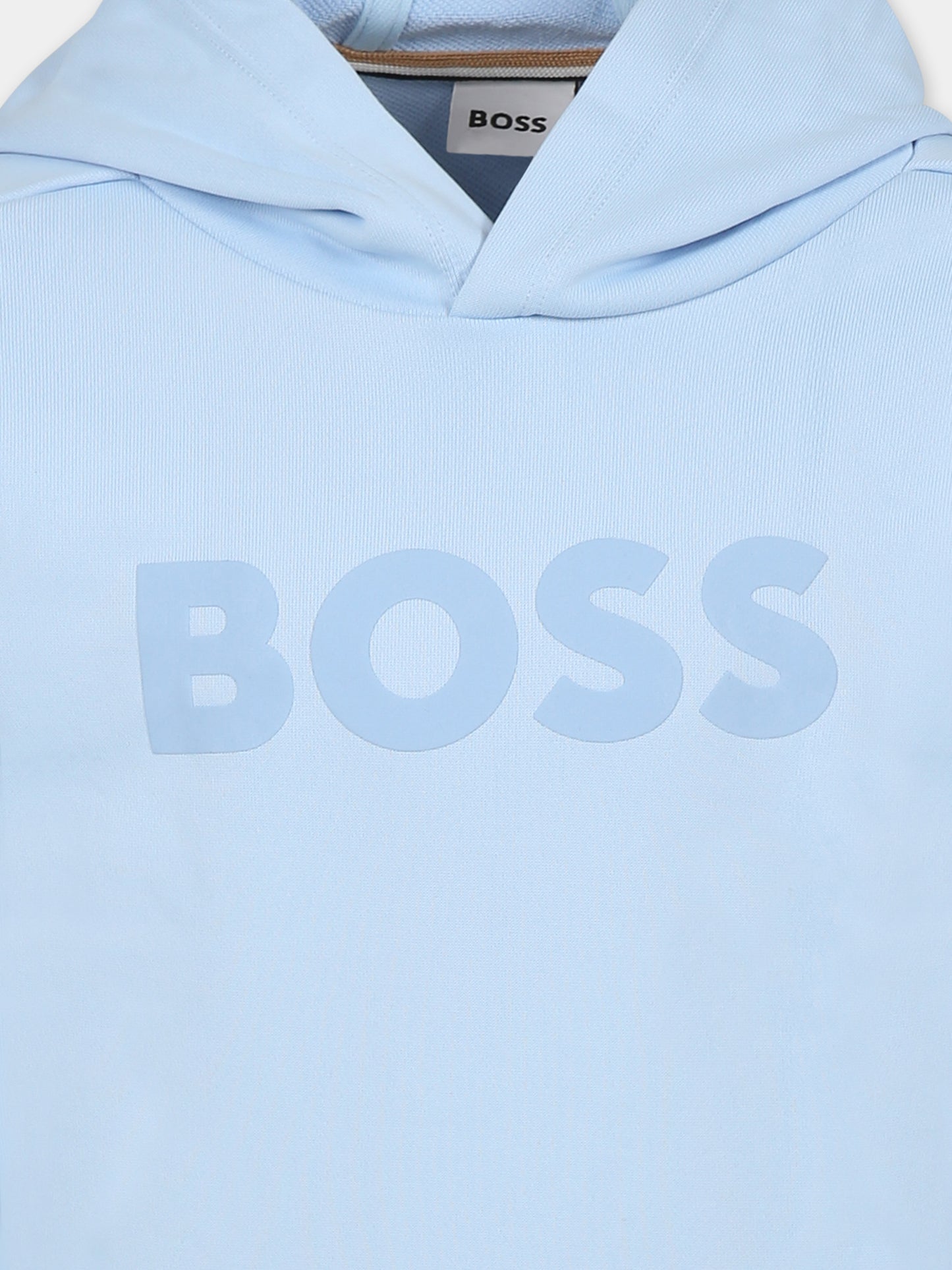 Felpa celeste per bambino con logo