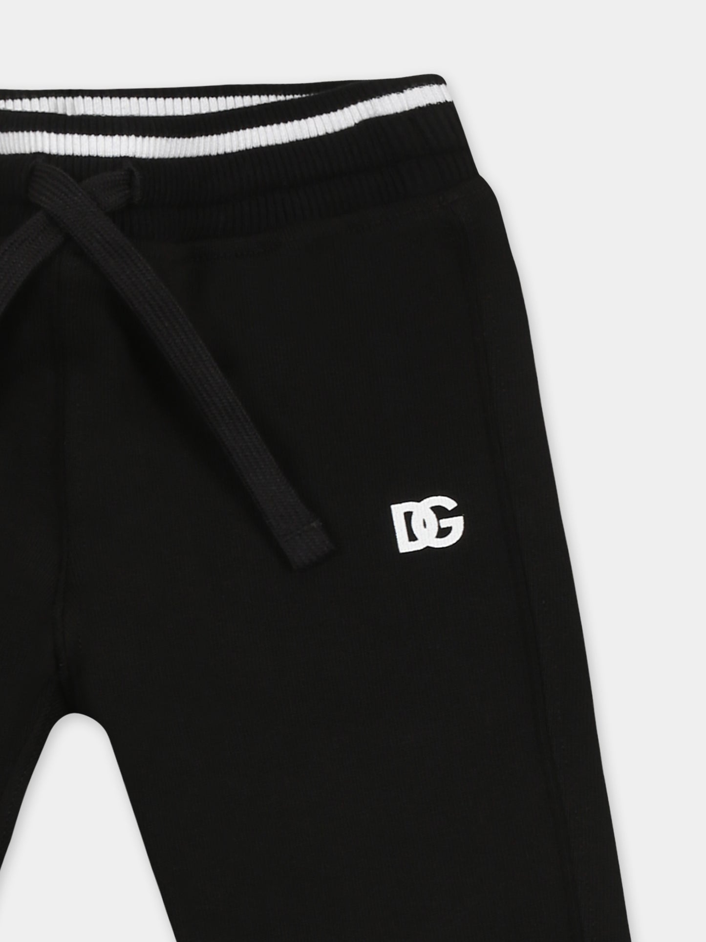 Pantaloni neri per neonati con logo
