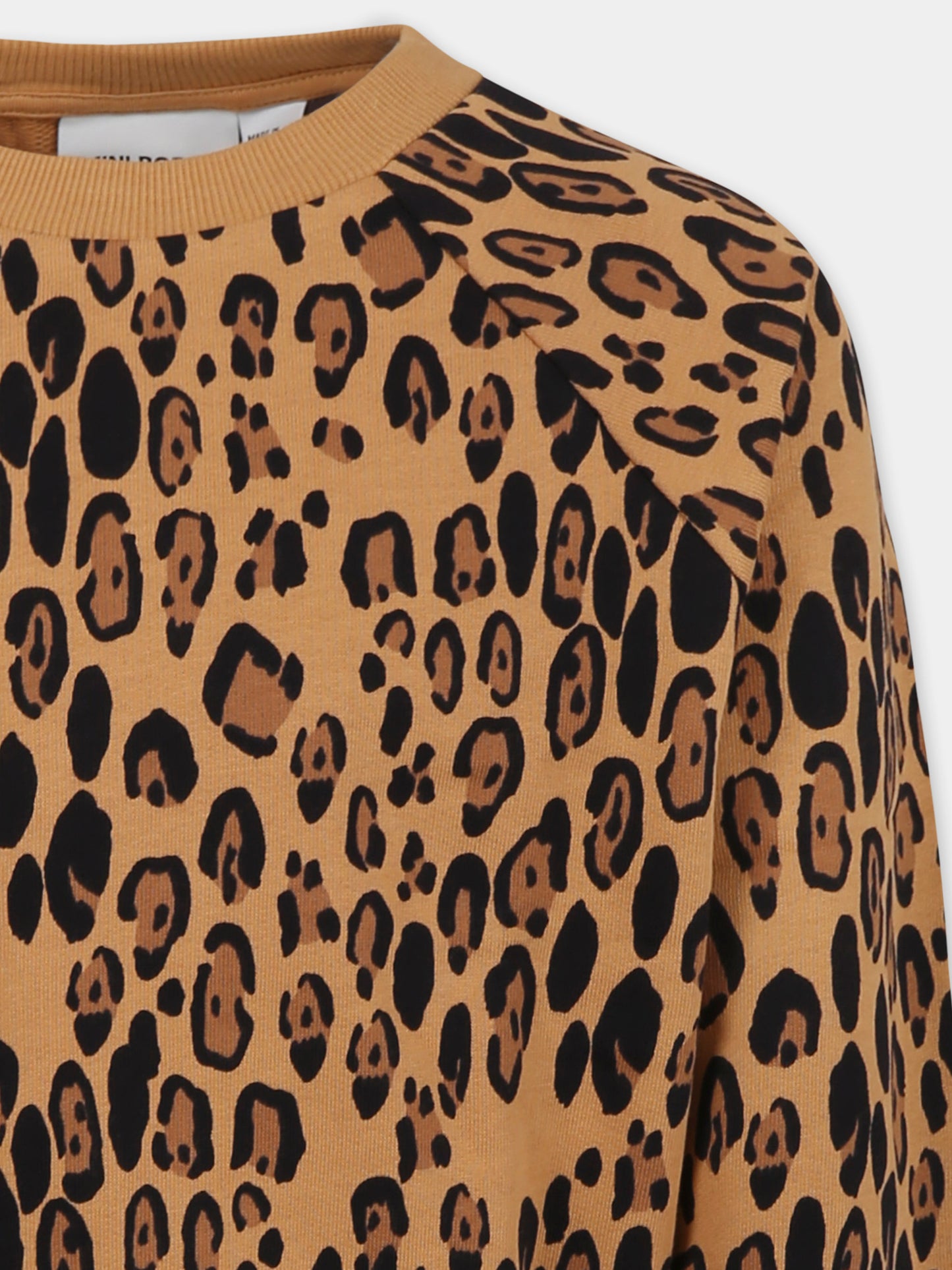 Felpa beige per bambini con stampa maculata,Mini Rodini,1000014413