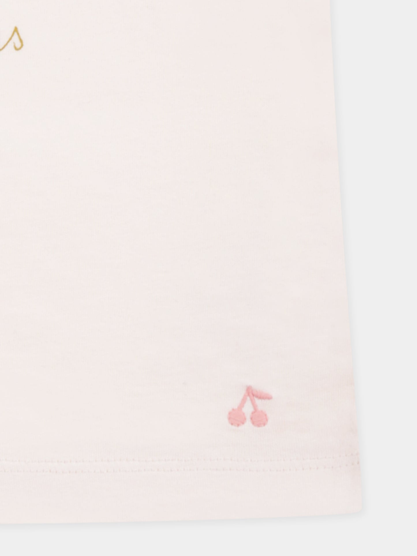 T-shirt rosa per neonata con ciliegie