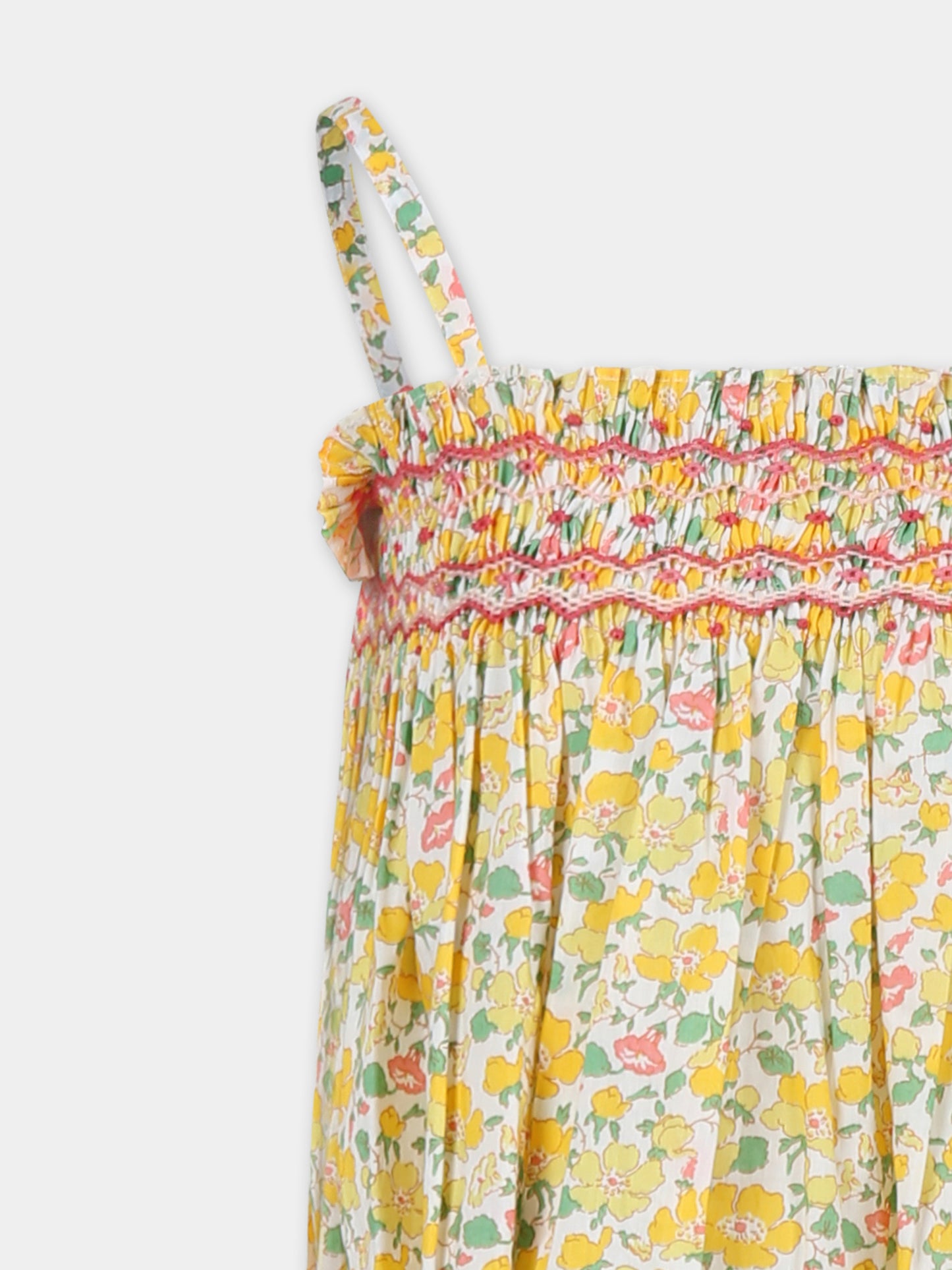 Top multicolor per bambina con stampa floreale
