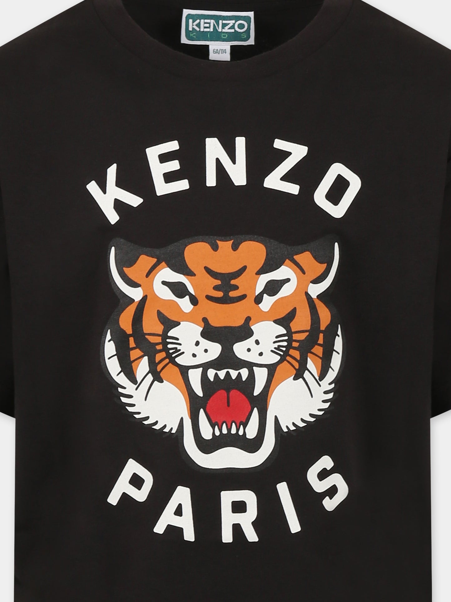 T-shirt grigia per bambini con Lucky Tiger,Kenzo Kids,K61137 095