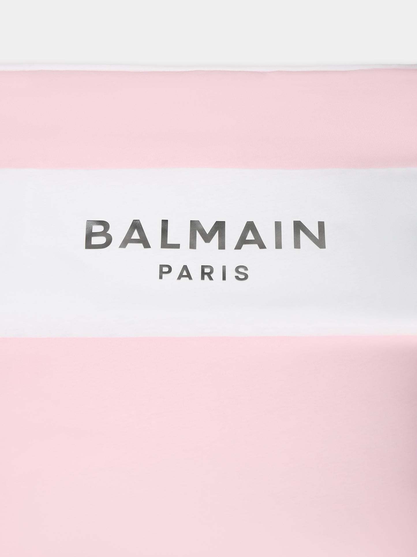 Coperta rosa per neonata con logo