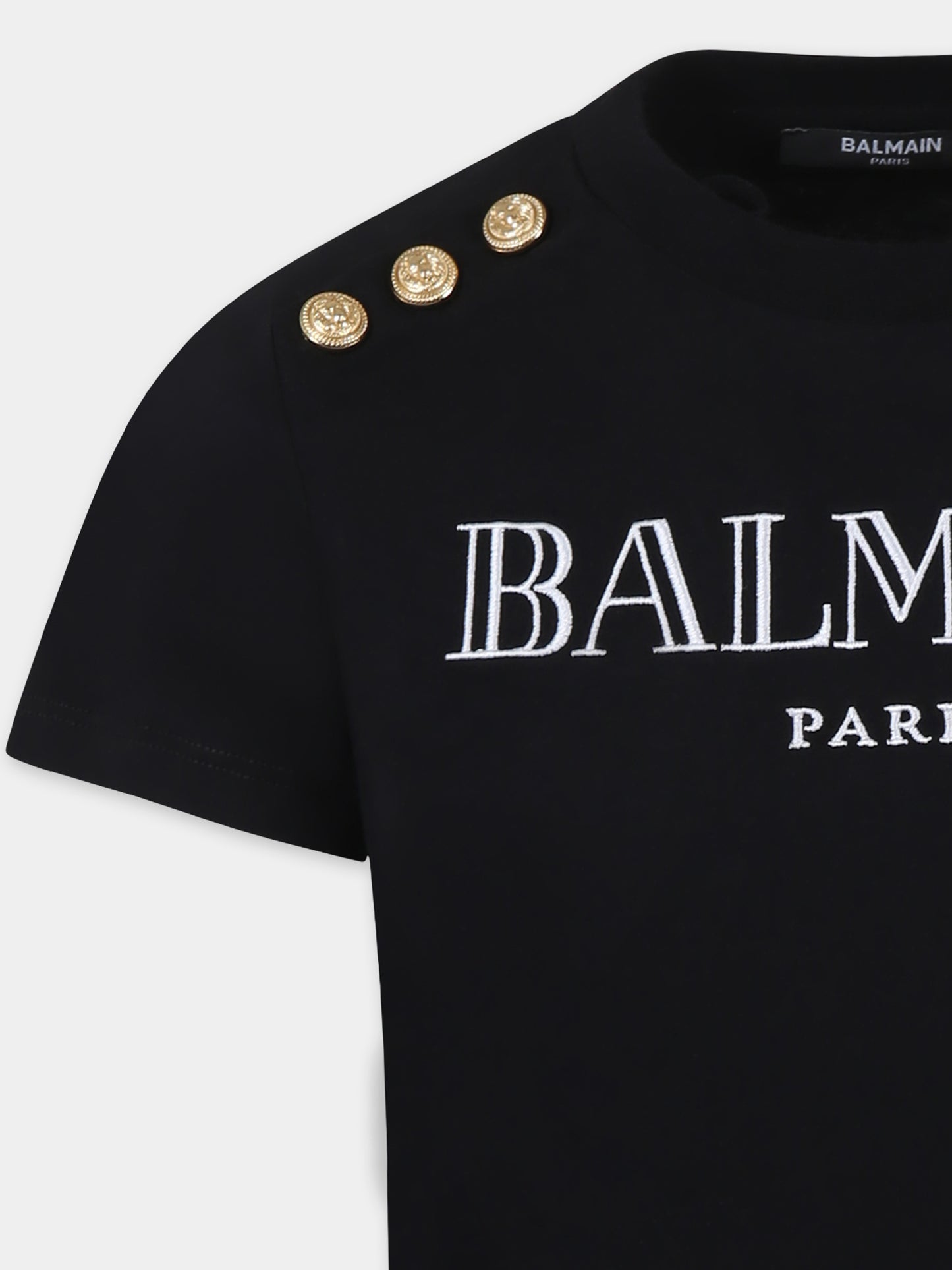 T-shirt nera per bambini con logo