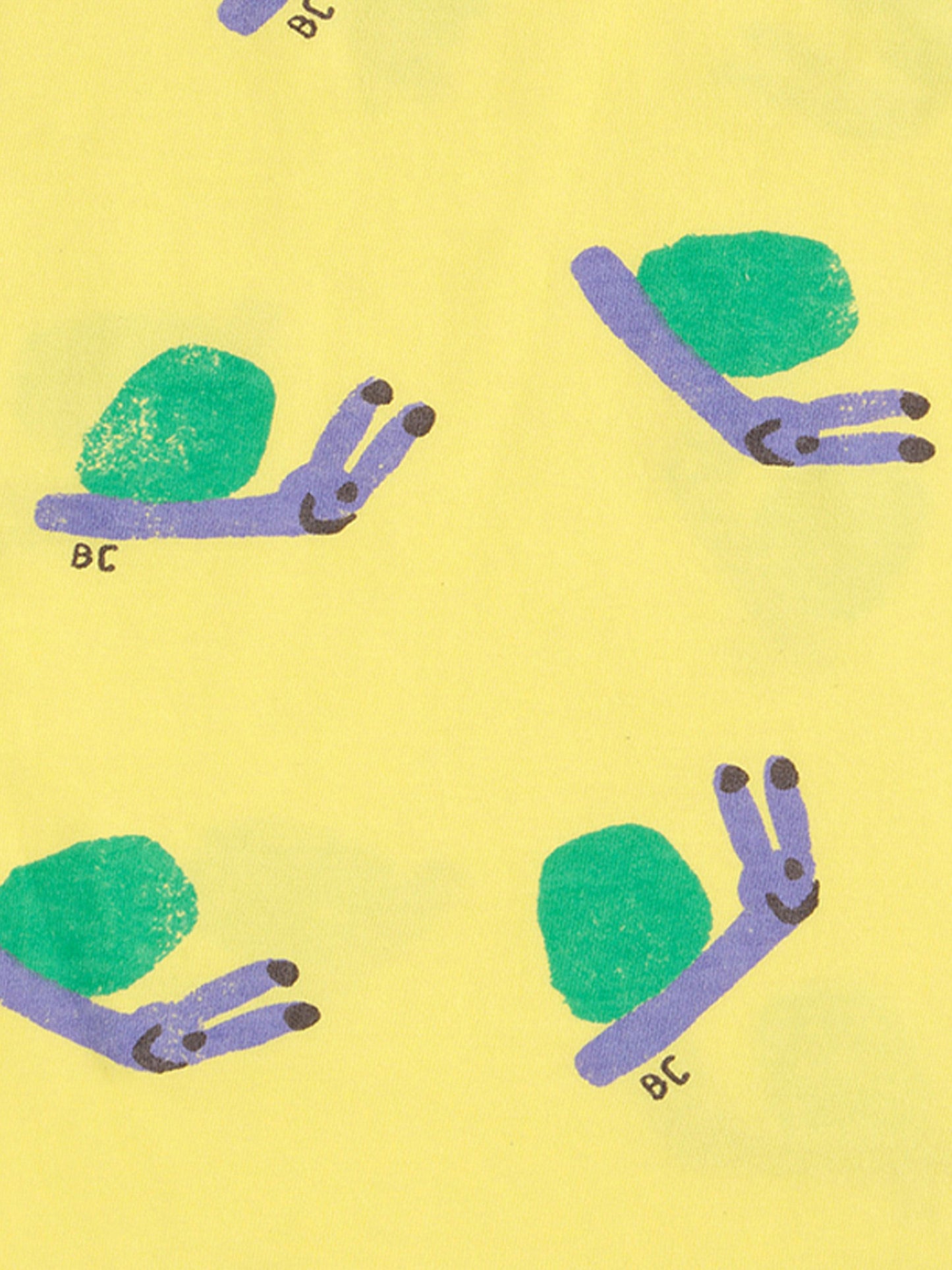 Canotta gialla per bambini con stampa lumache all-over