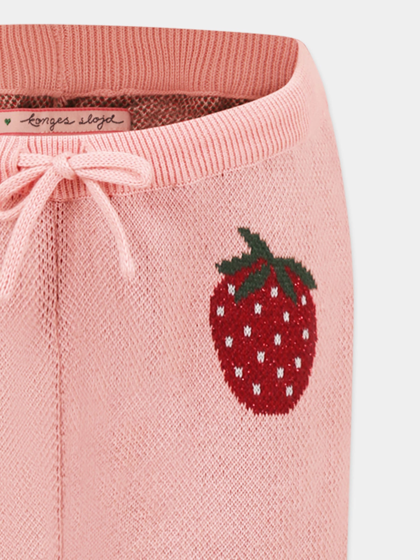 Pantaloni rosa per bambina con fragole