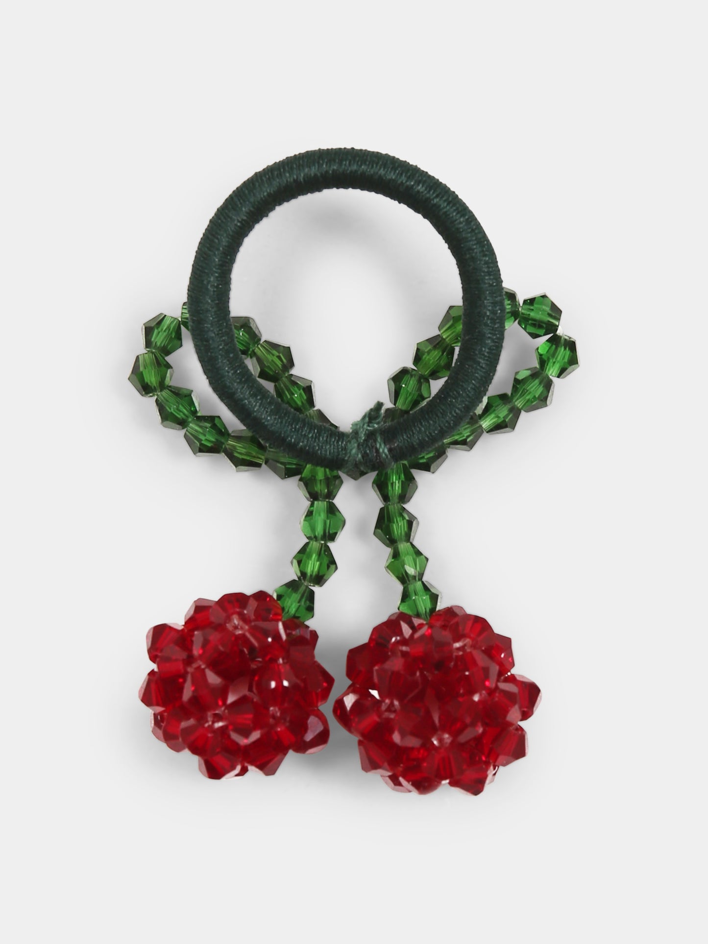 Set elastici verdi per bambina con ciliegie,Konges Sløjd,KS102745 RED/GLITTER