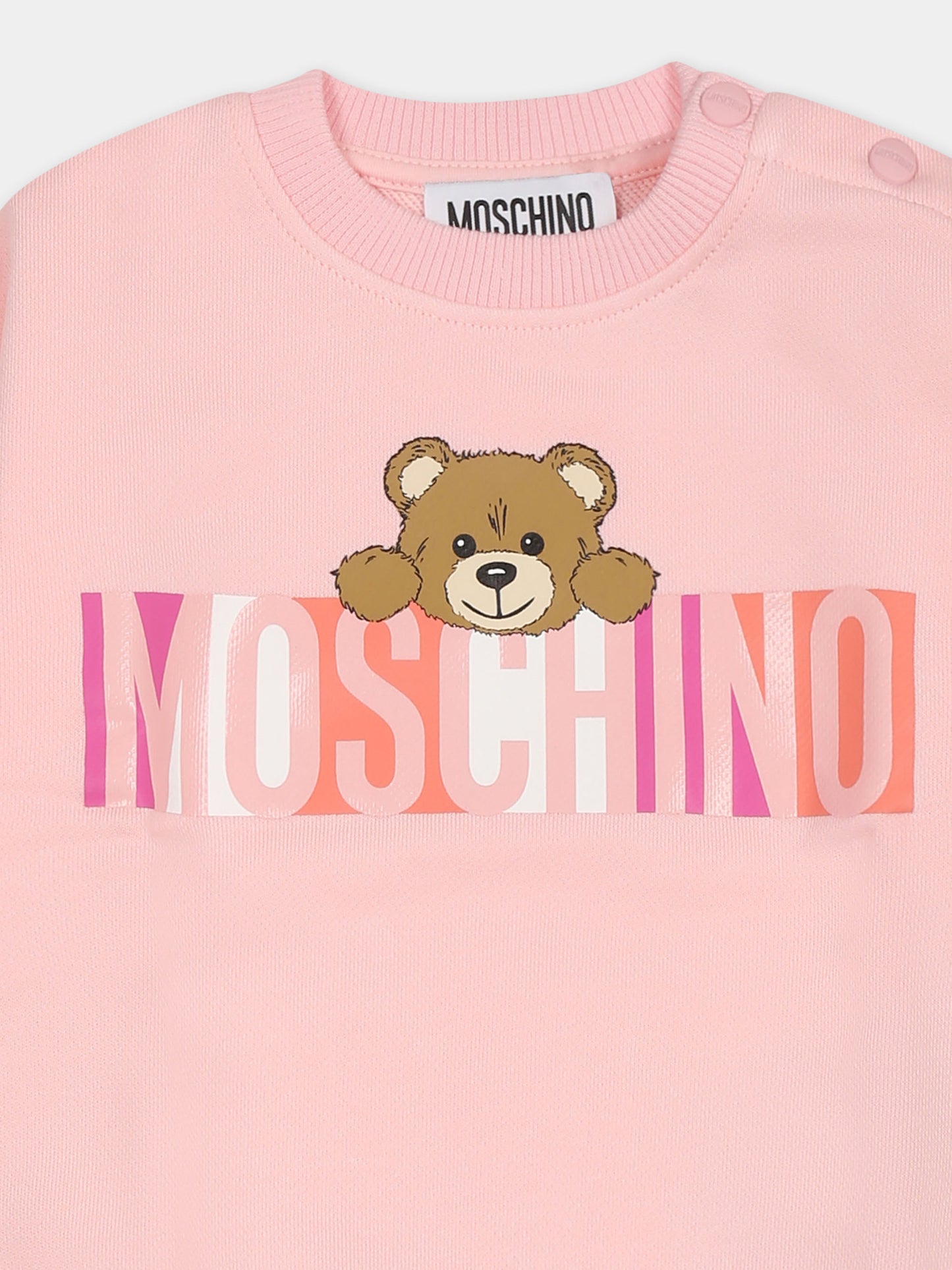 Felpa rosa per neonata con Teddy Bear
