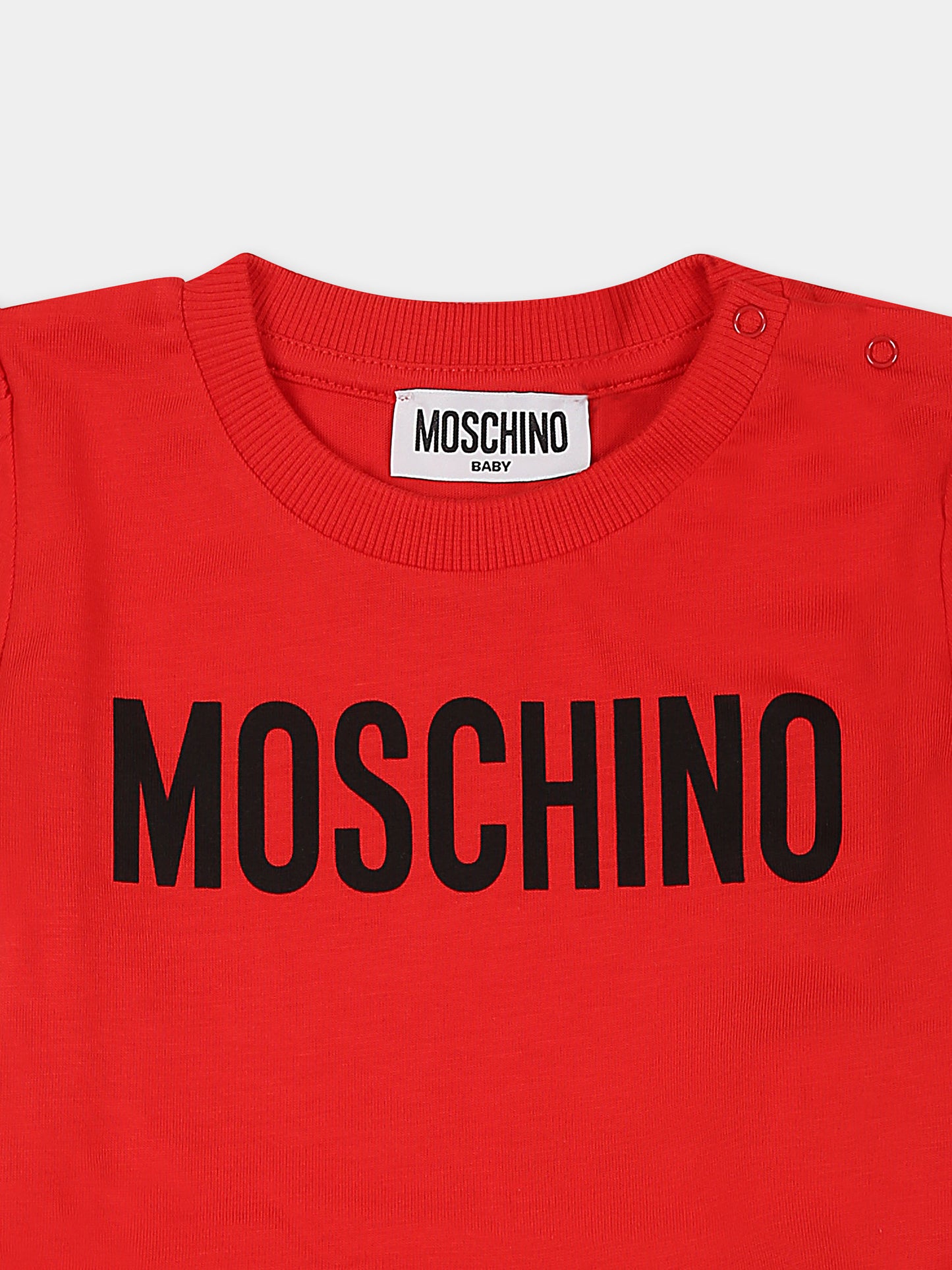 Vestito rosso per neonata con logo