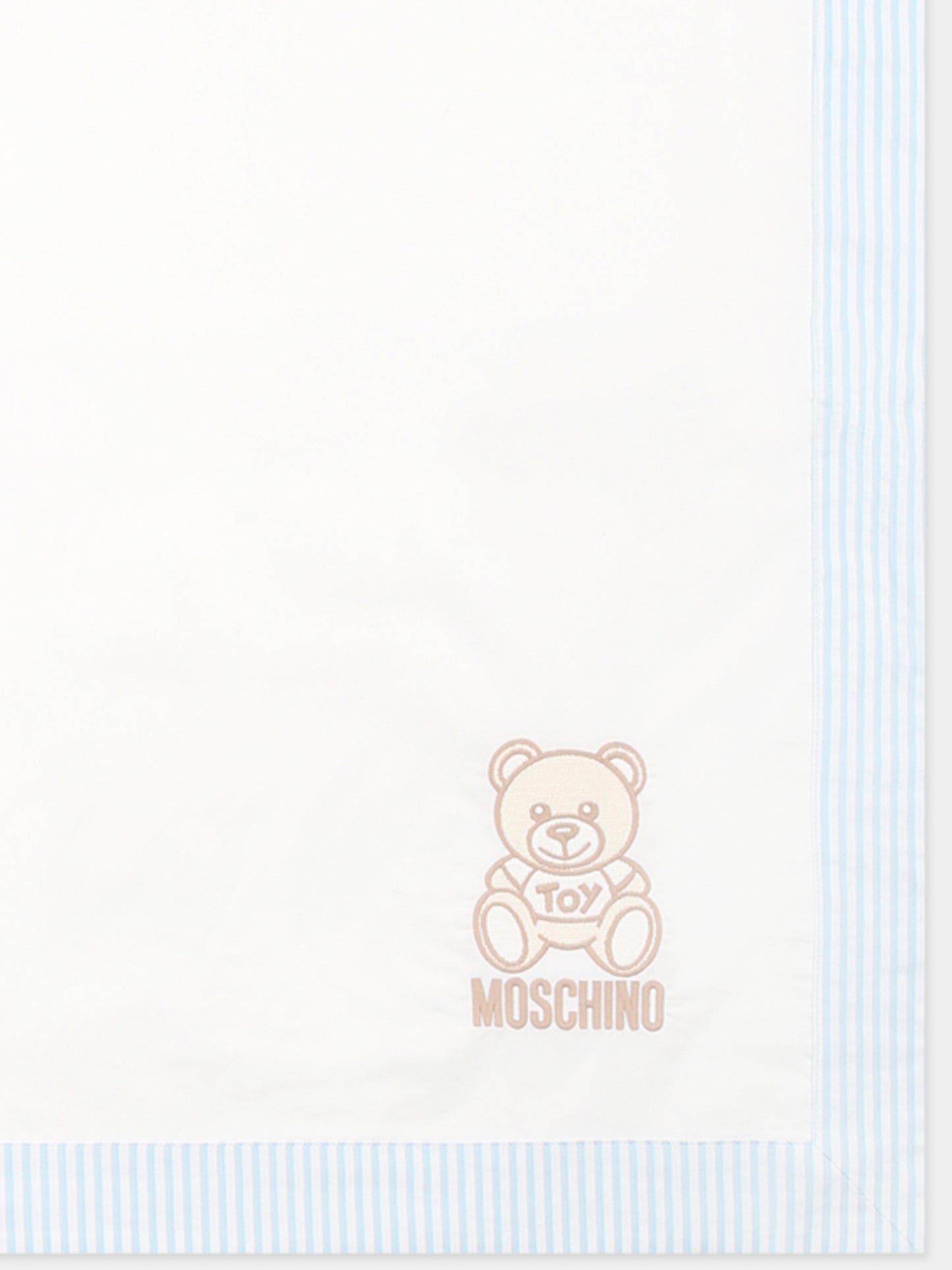 Coperta bianca per neonato con Teddy Bear e logo,Moschino Kids,MUB00I LLA10 84325