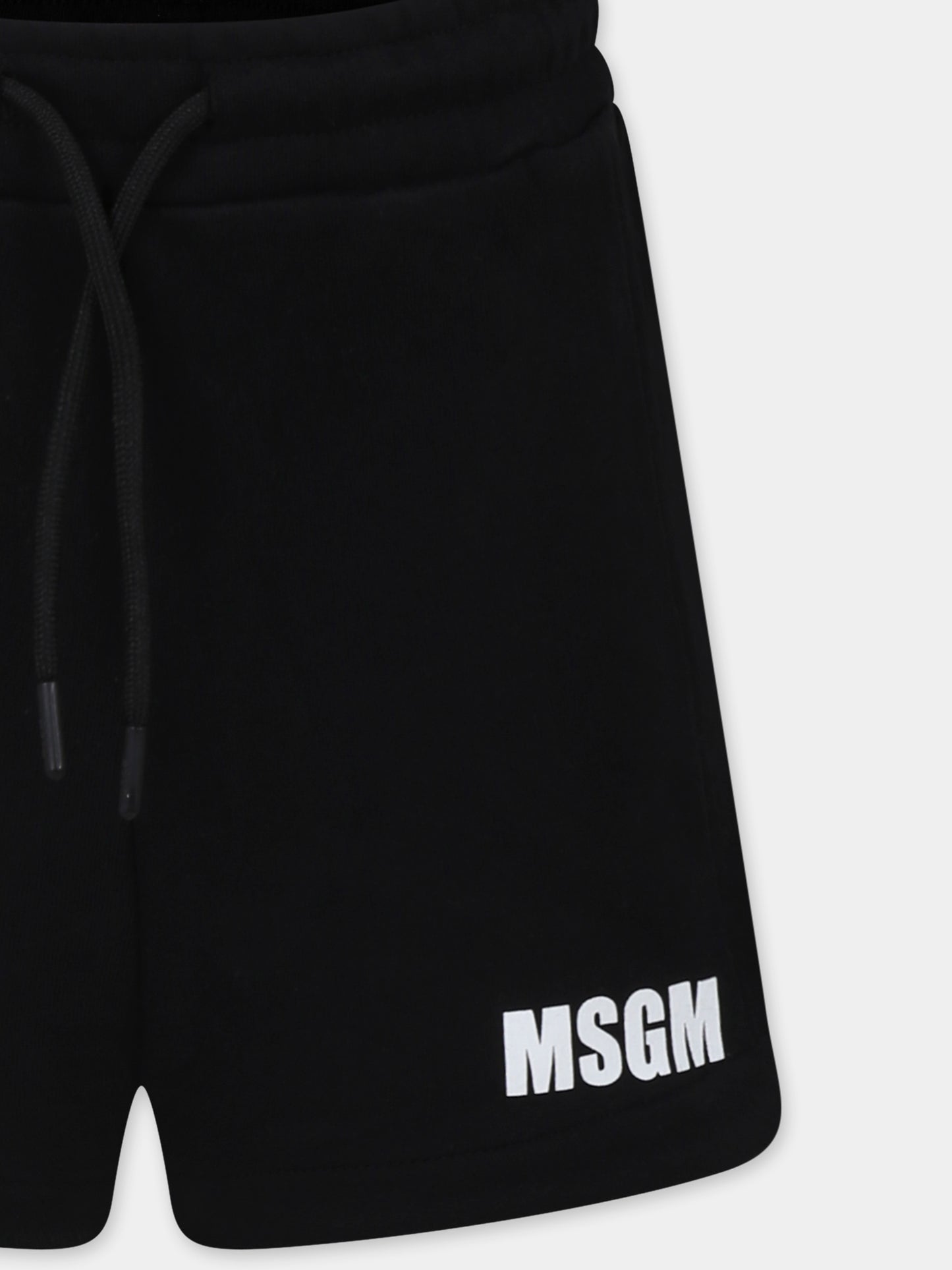 Shorts neri per bambina con logo,Msgm Kids,S5MSJGSH095 110