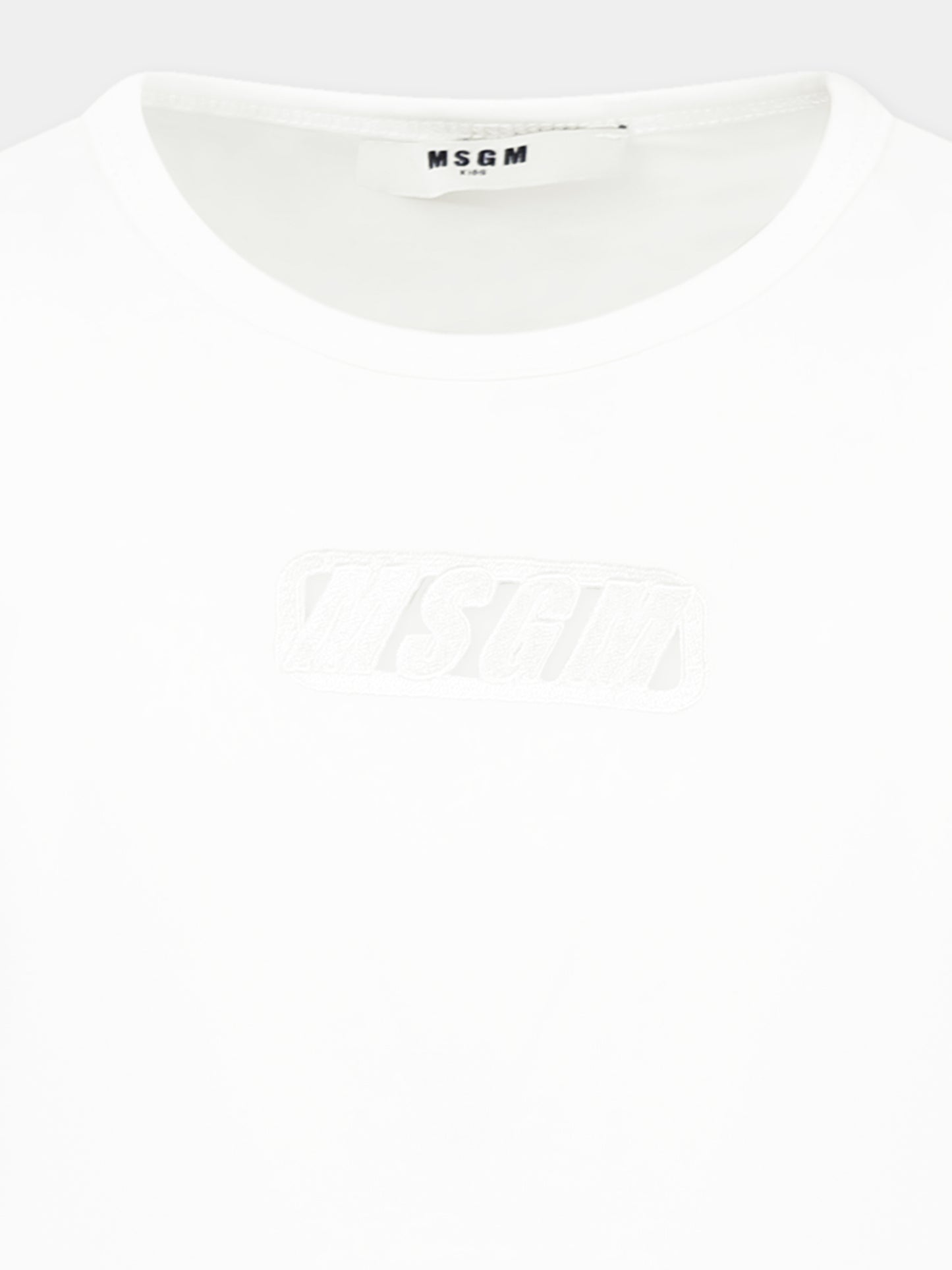 T-shirt bianca per bambina con logo,Msgm Kids,S5MSJGTH081 001