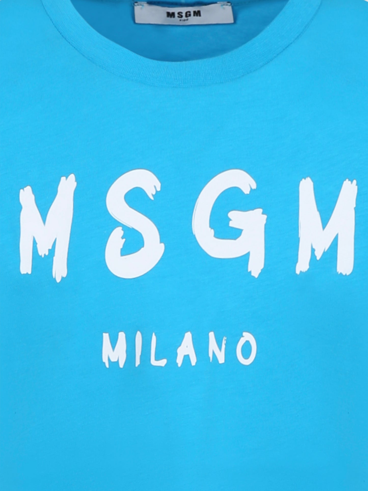 T-shirt azzurra per bambini con logo