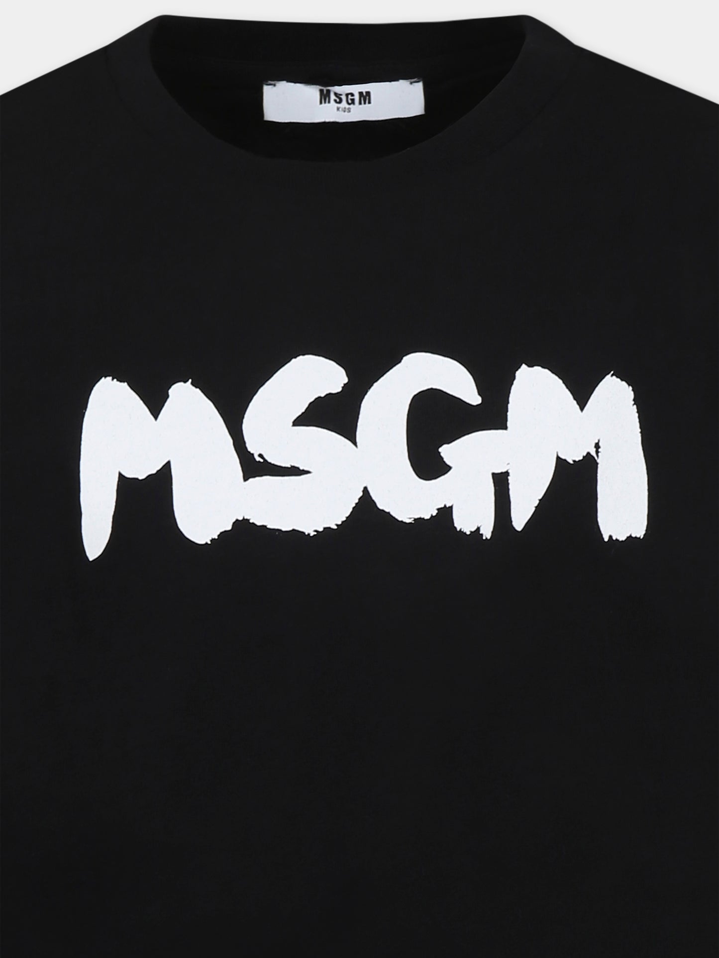 T-shirt nera per bambini con logo