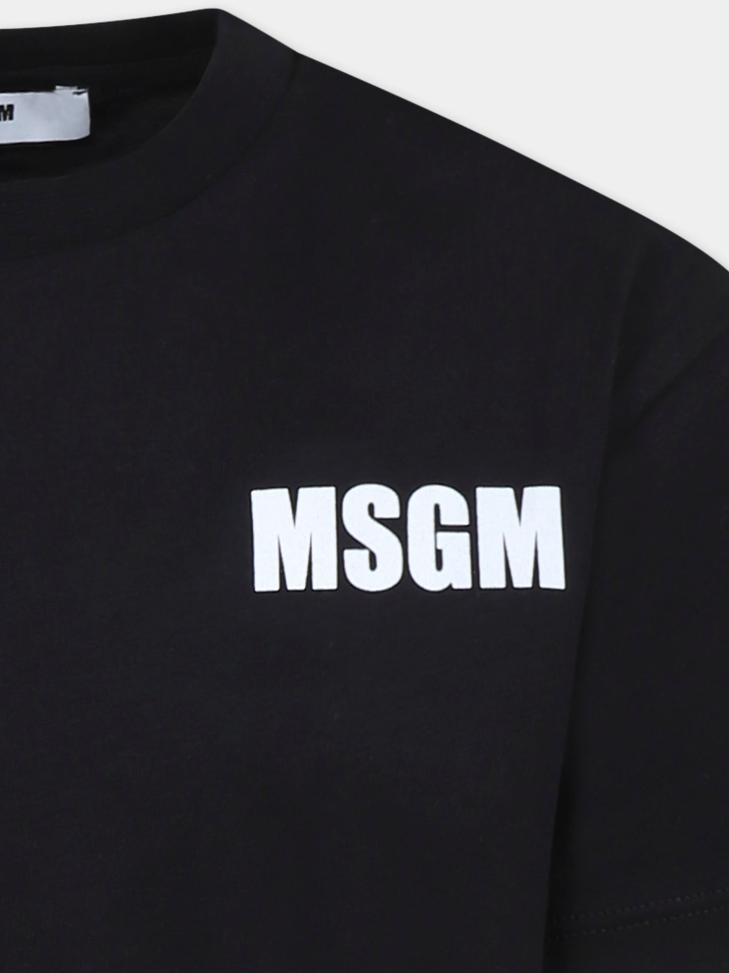 T-shirt nera per bambini con logo