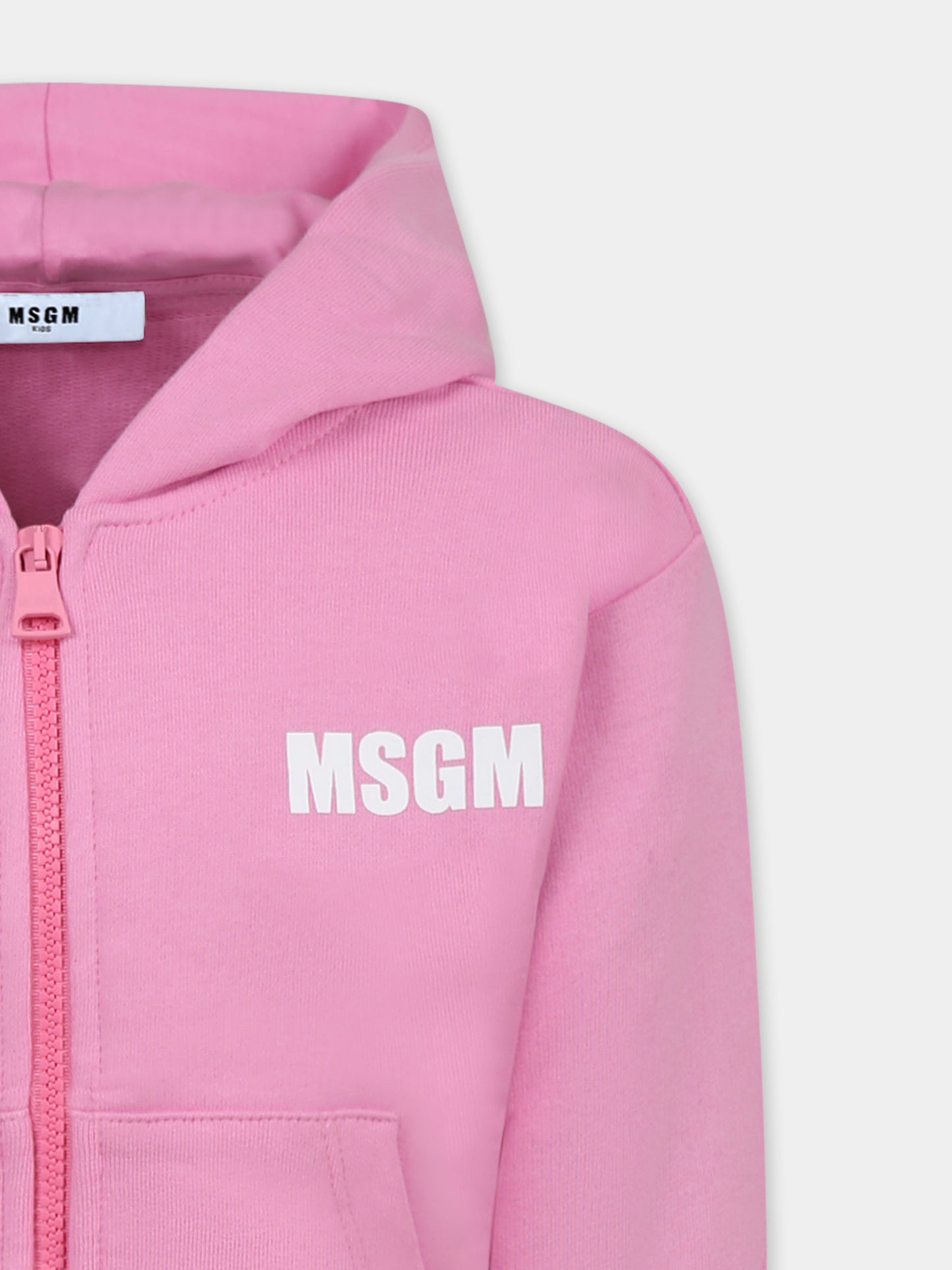 Felpa rosa per bambina con logo