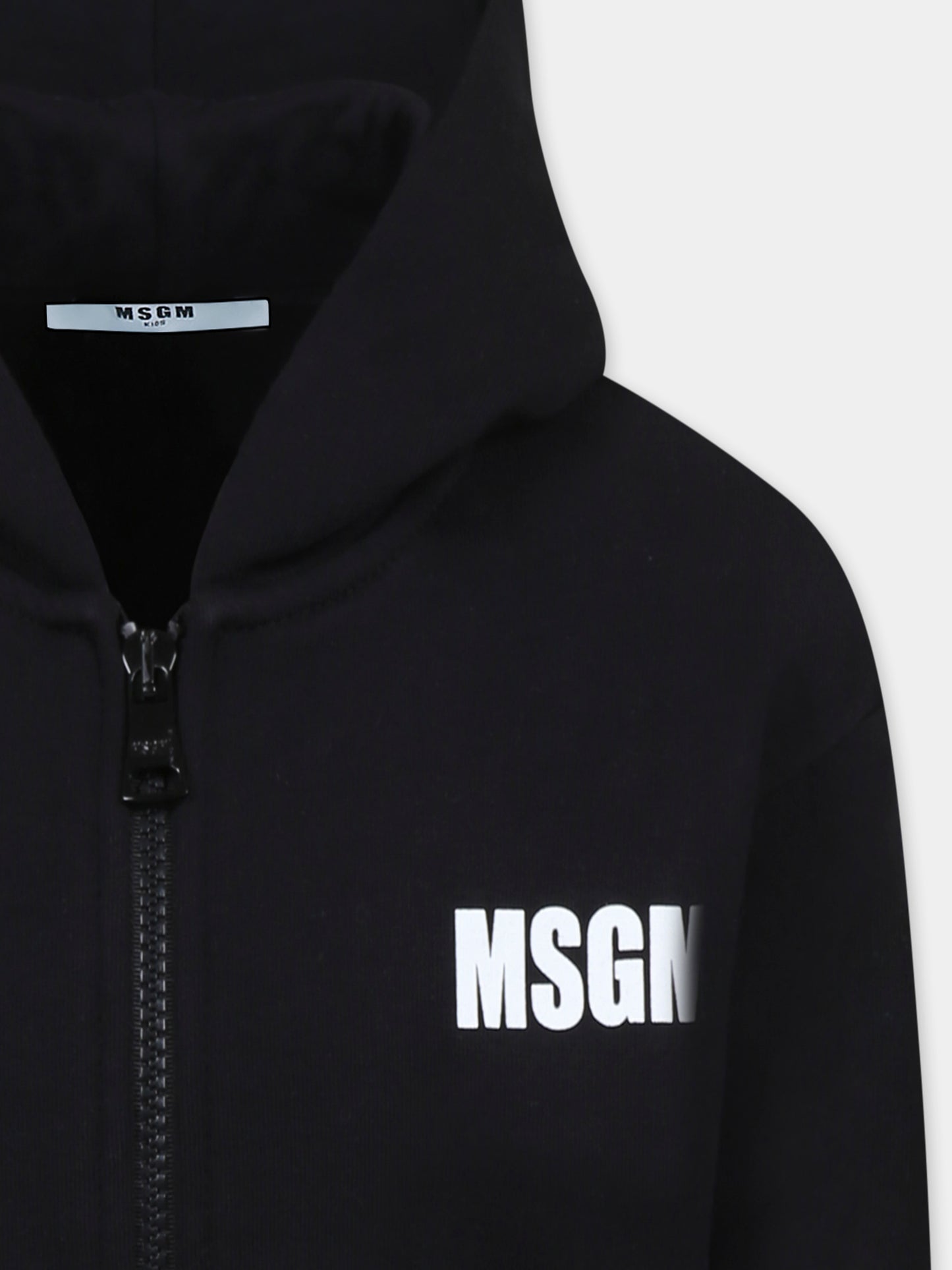 Felpa nera per bambini con logo,Msgm Kids,S5MSJUZH058 110