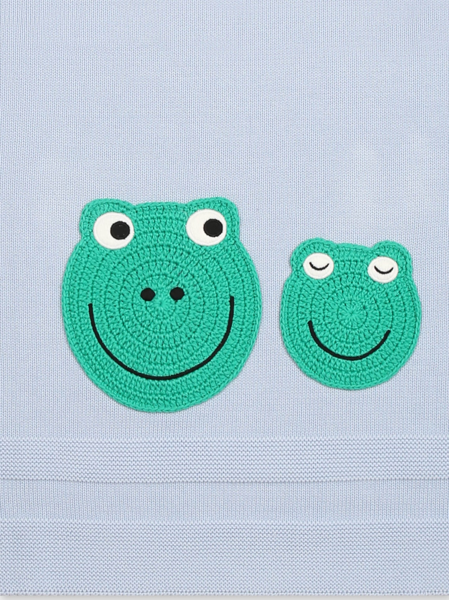 Coperta celeste per neonato con rane,Stella Mccartney Kids,TW0510 Z2423 600