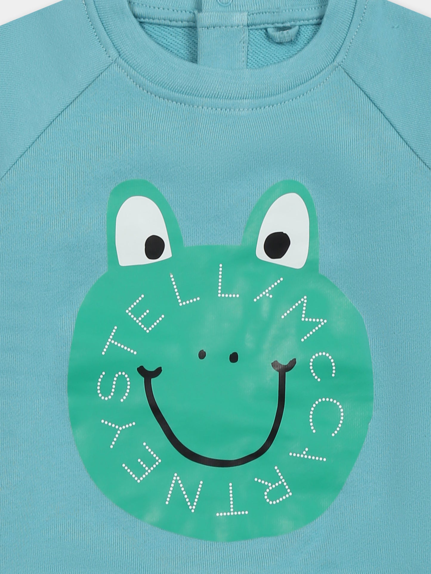 Felpa celeste per neonato con rana,Stella Mccartney Kids,TW4570 Z0499 60I