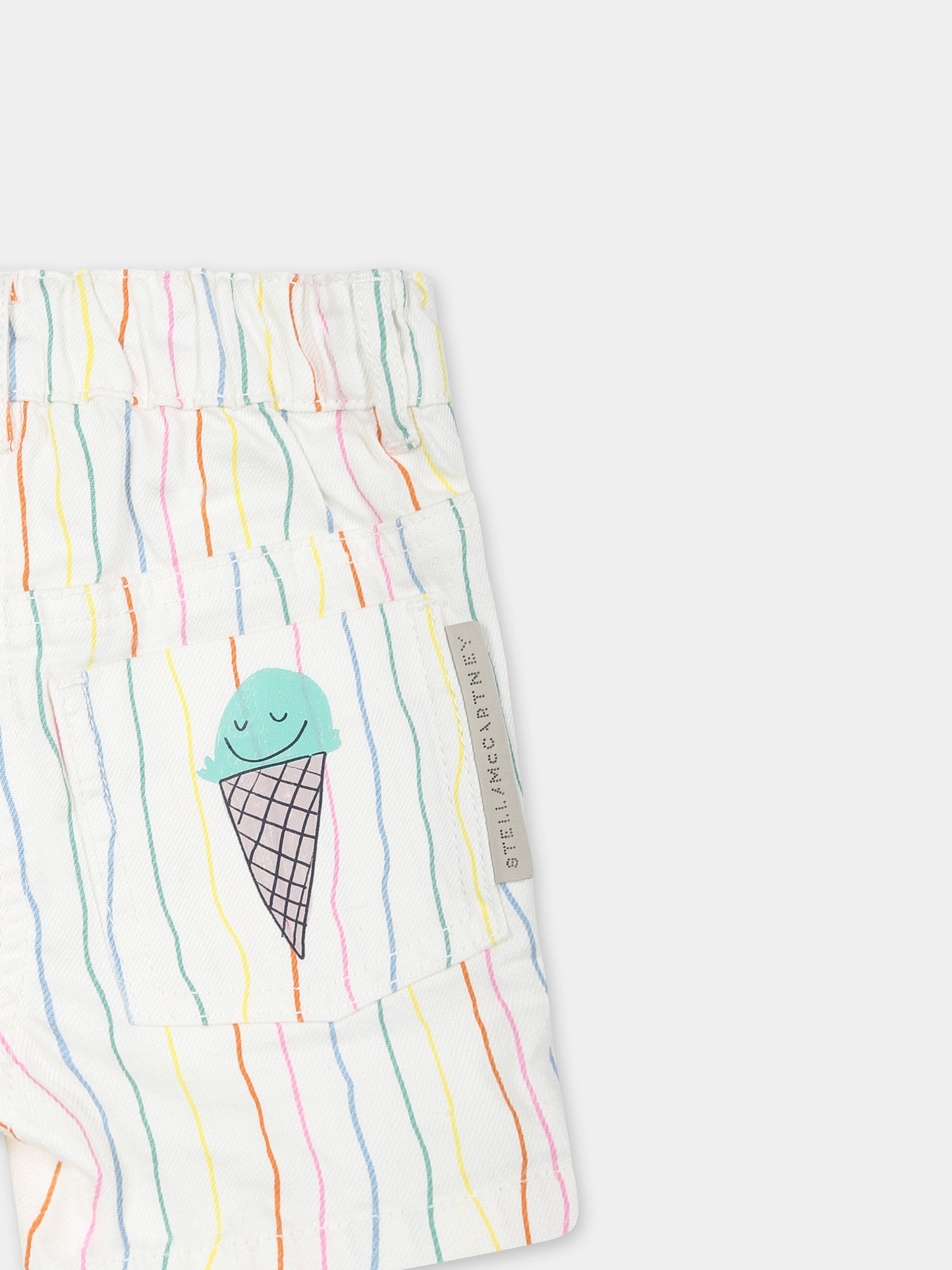 Shorts bianchi per neonata con gelati,Stella Mccartney Kids,TW6169 Z2762 101MC