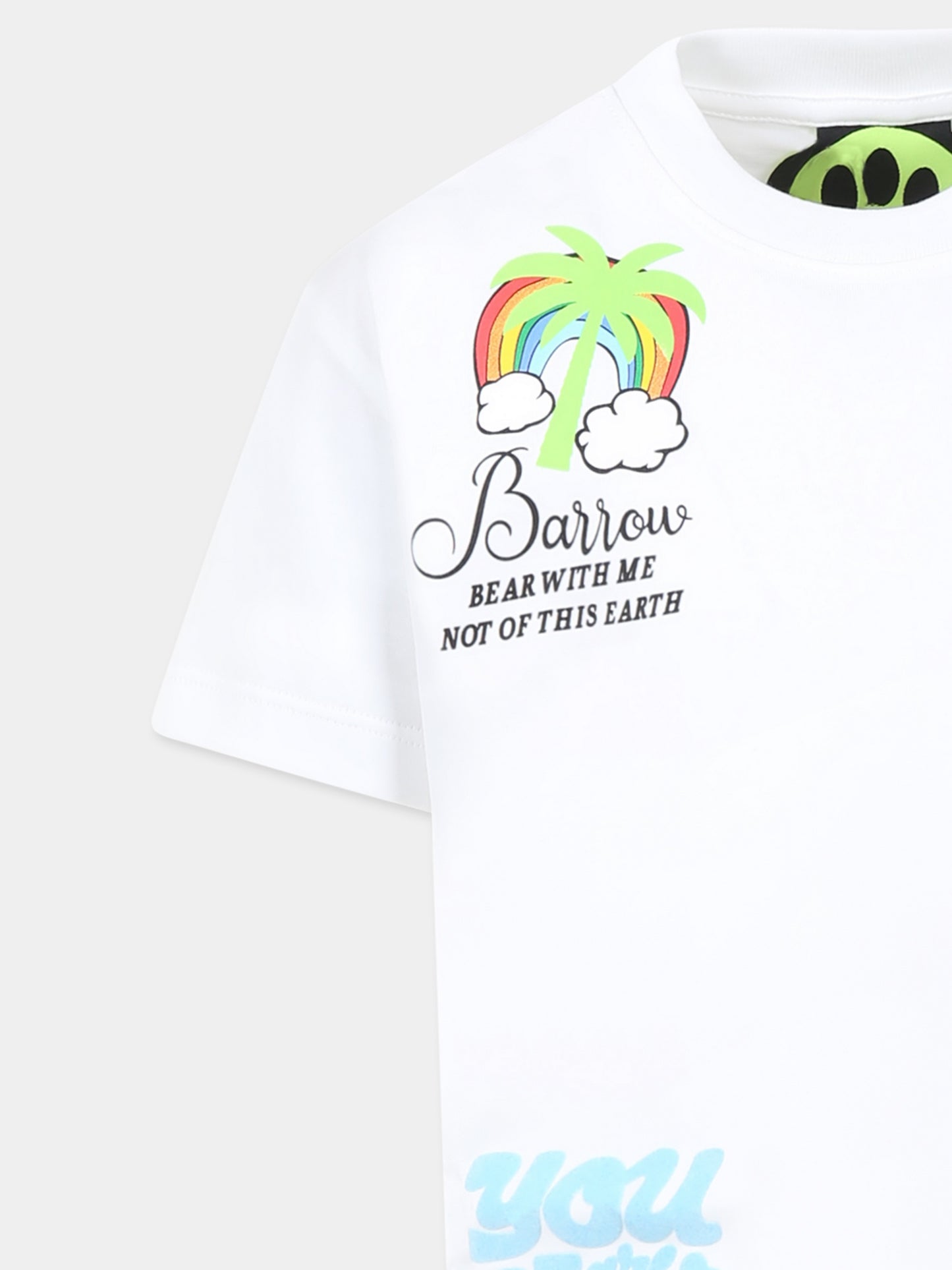 T-shirt bianca per bambini con smile e stampa Bear