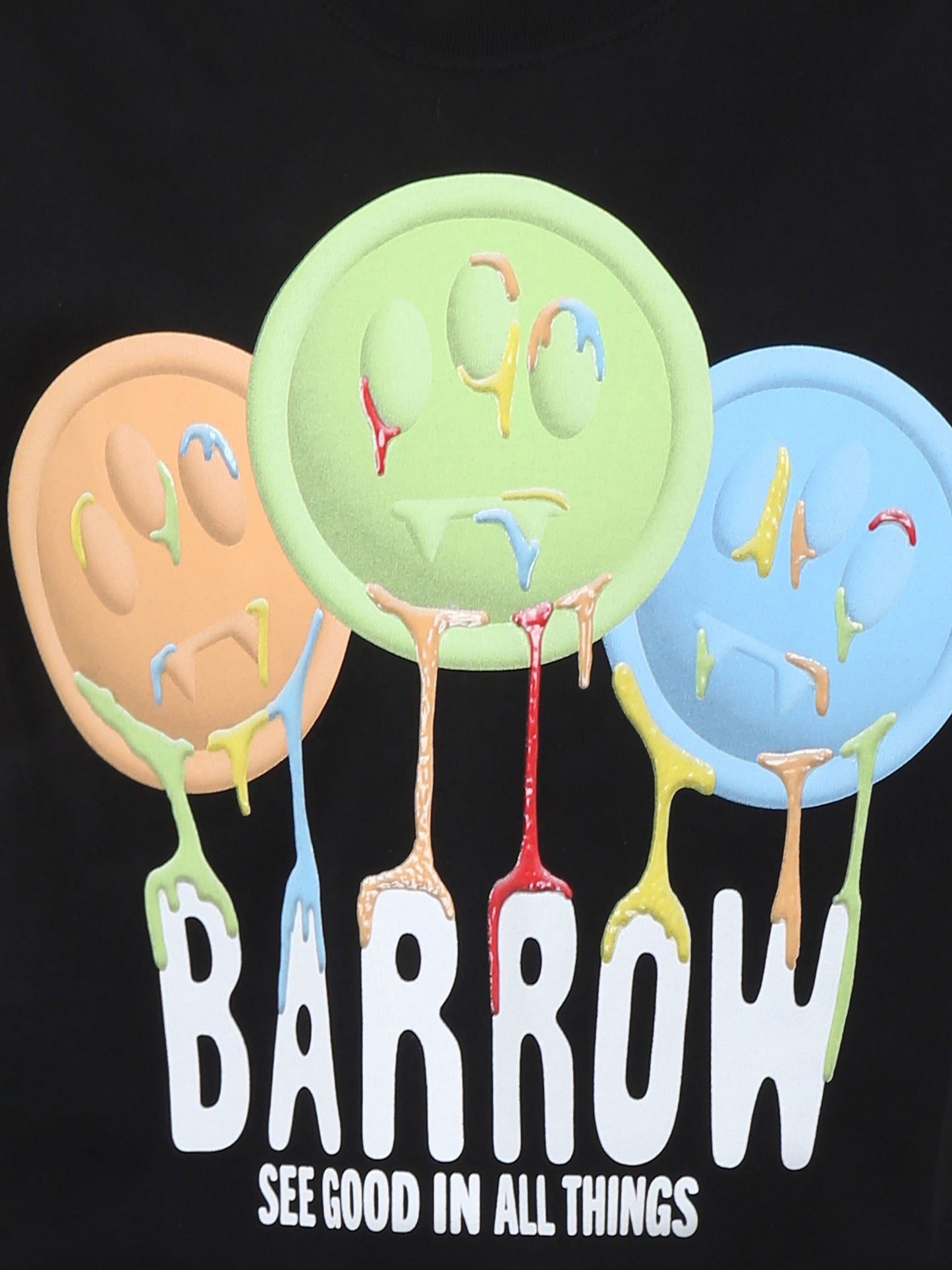 T-shirt nera per bambini con logo e smile