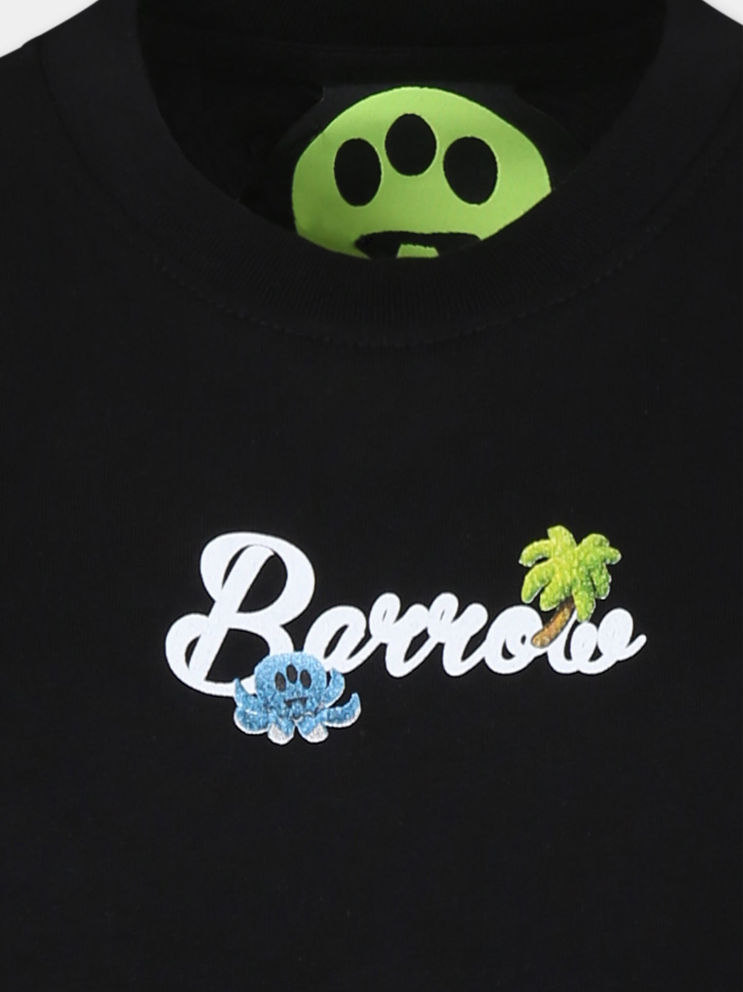 T-shirt nera per bambini con logo e smile