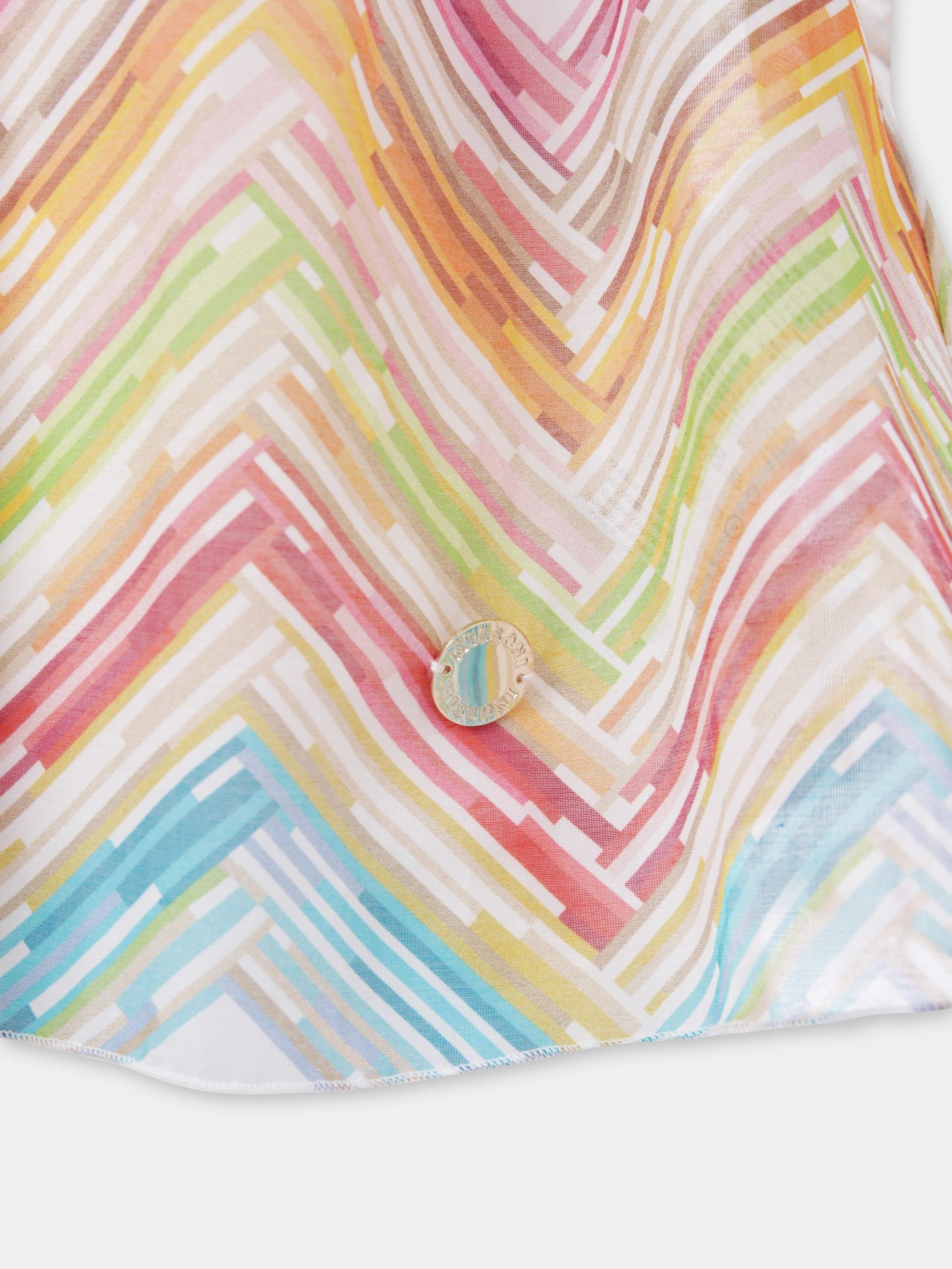 Top multicolor per bambina con motivo chevron
