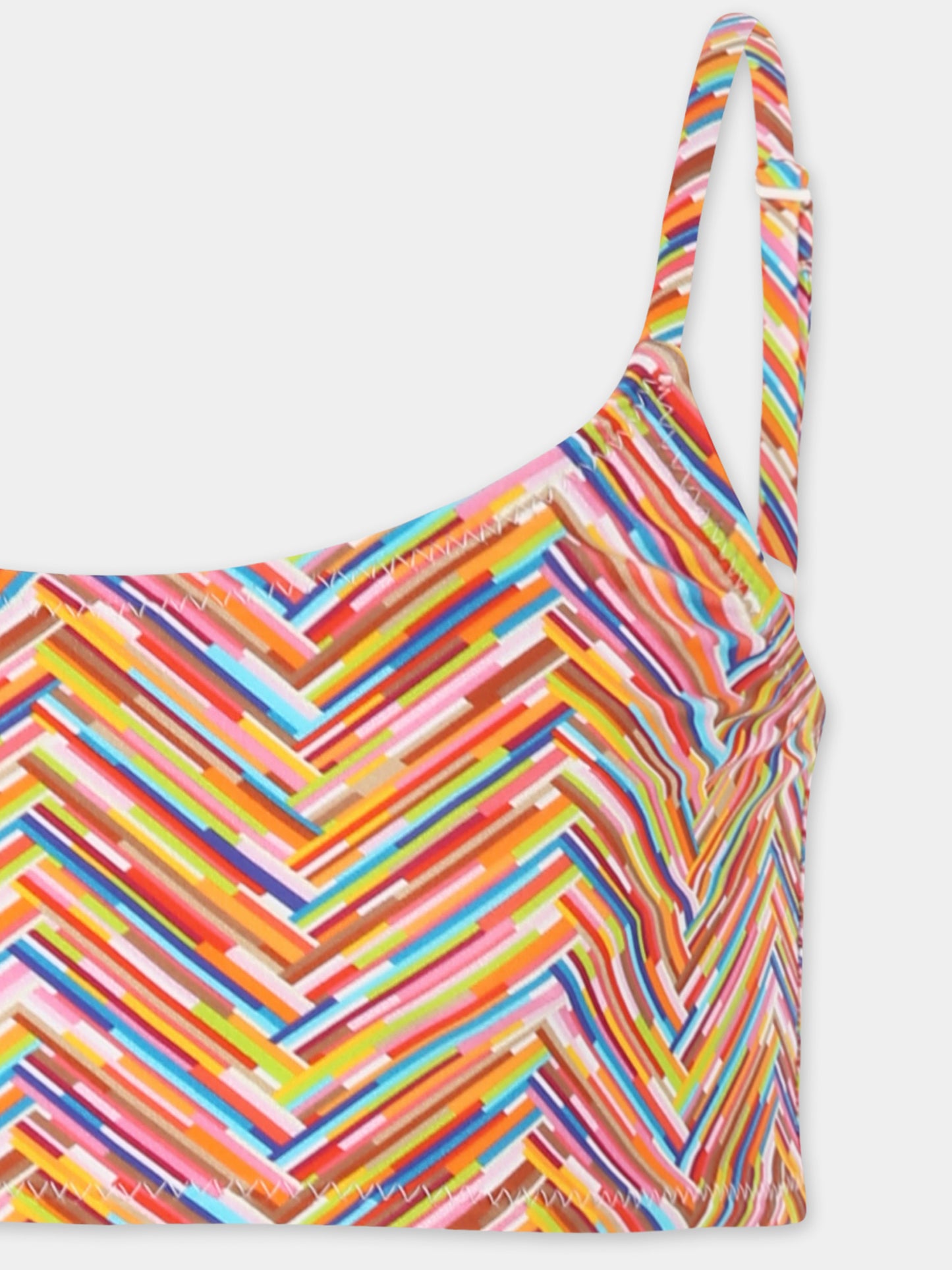 Bikini multicolor per bambina con motivo chevron