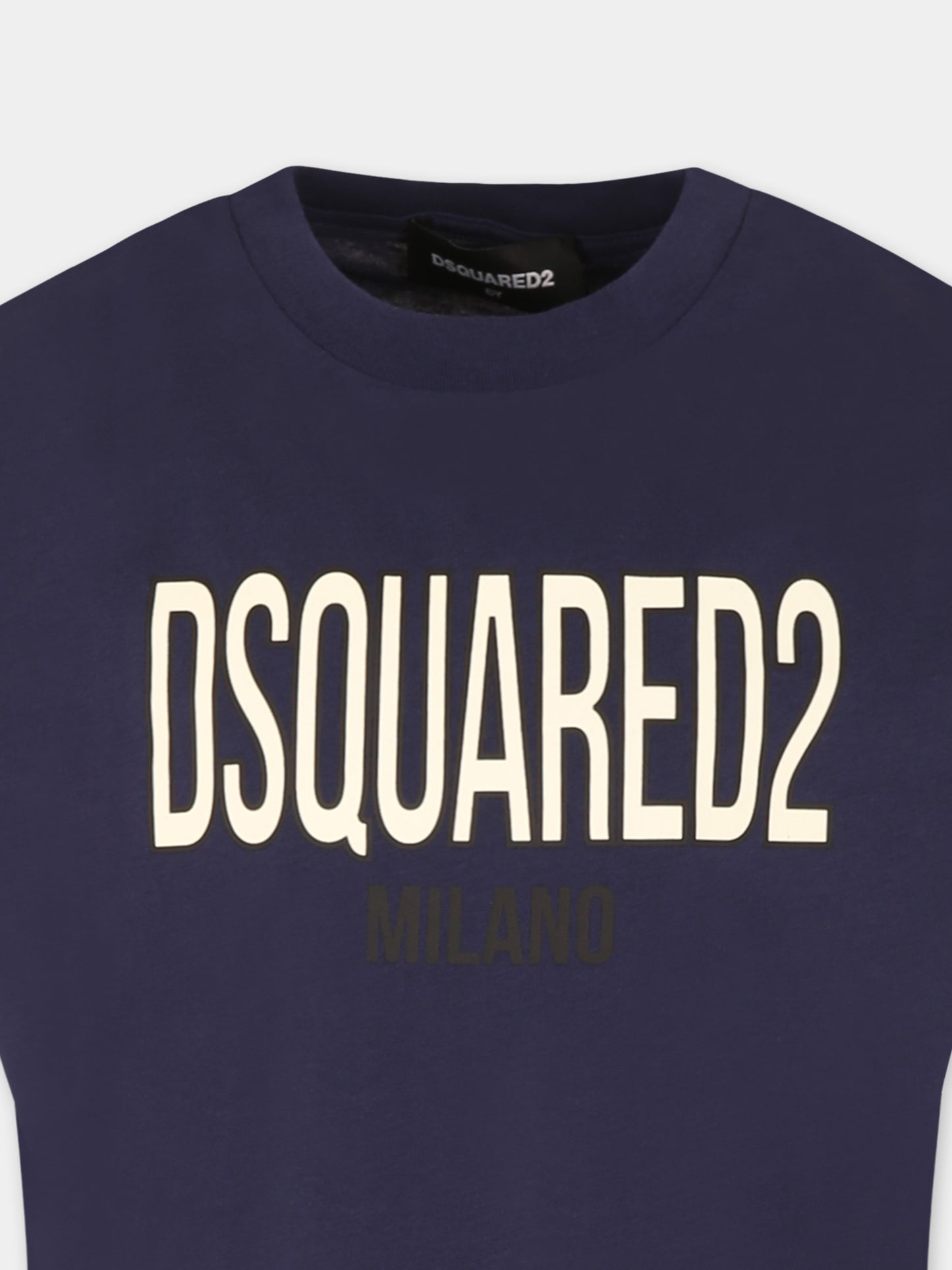 T-shirt blu per bambino con logo,Dsquared2,DQ2900 D0A47 D2MT23U DQ880