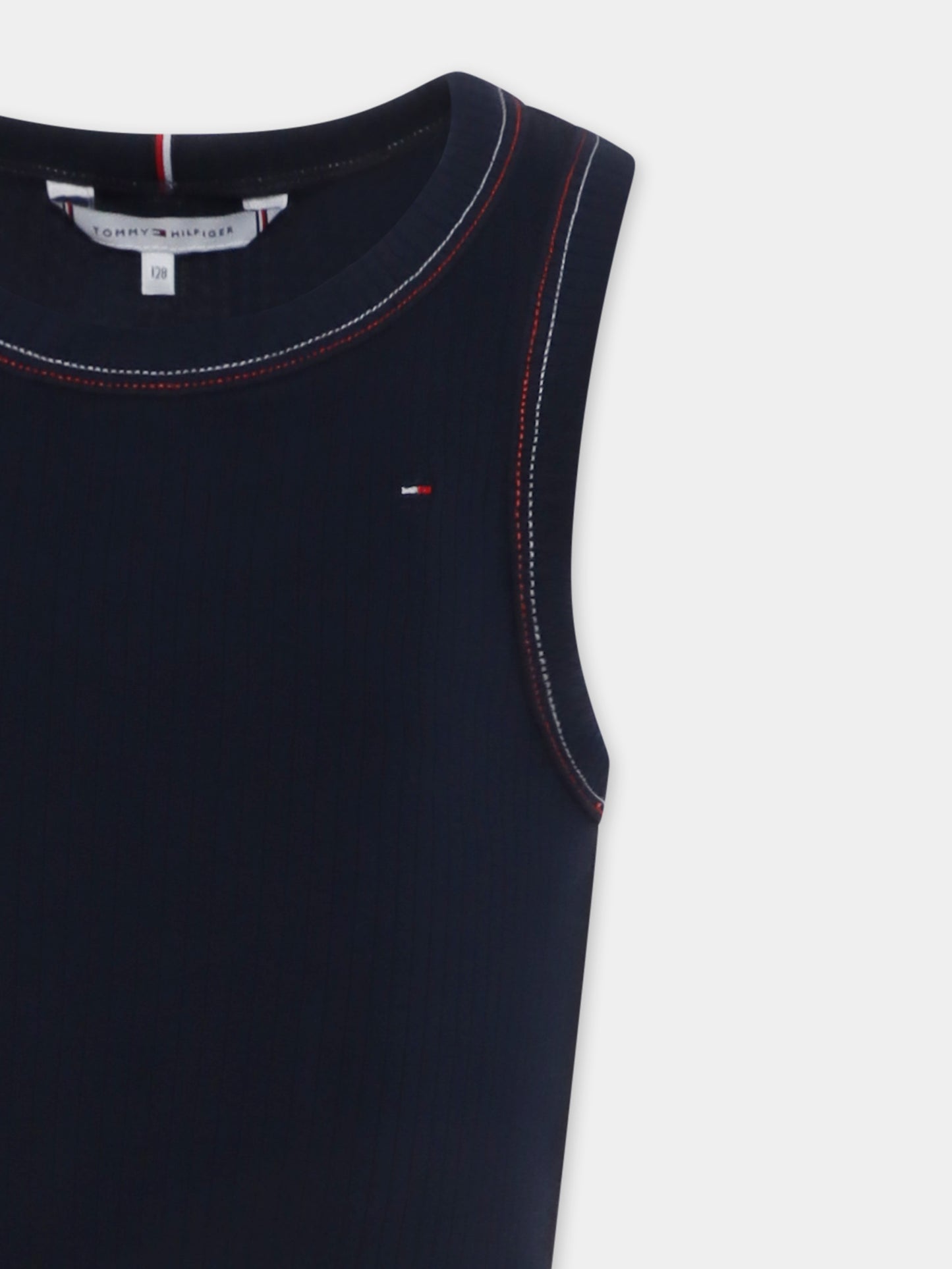 Vestito blu per bambina con bandierina,Tommy Hilfiger Junior,25S THKG0KG08474J KG0KG08474 C1G