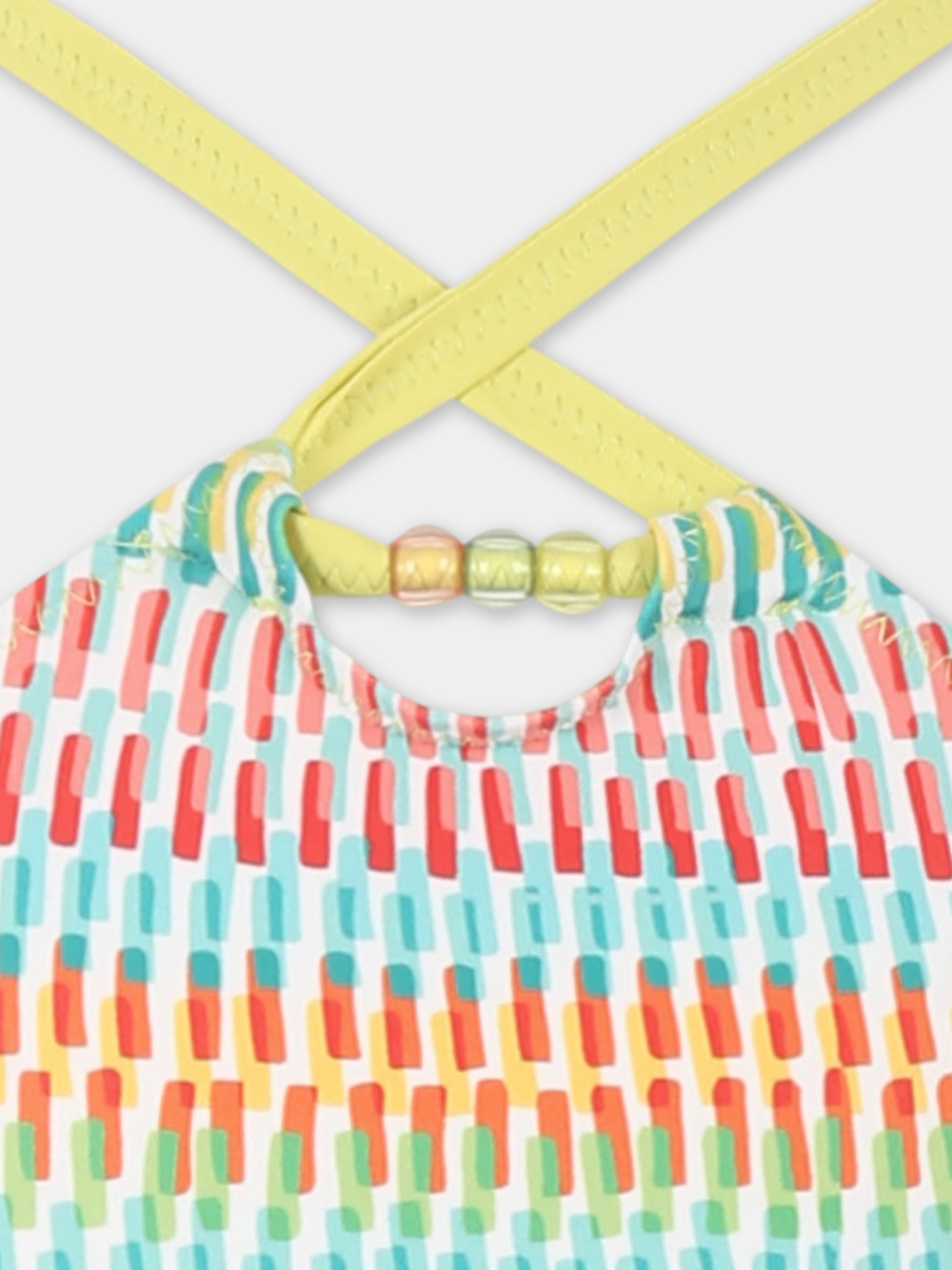 Bikini multicolor per bambina con stampa all over
