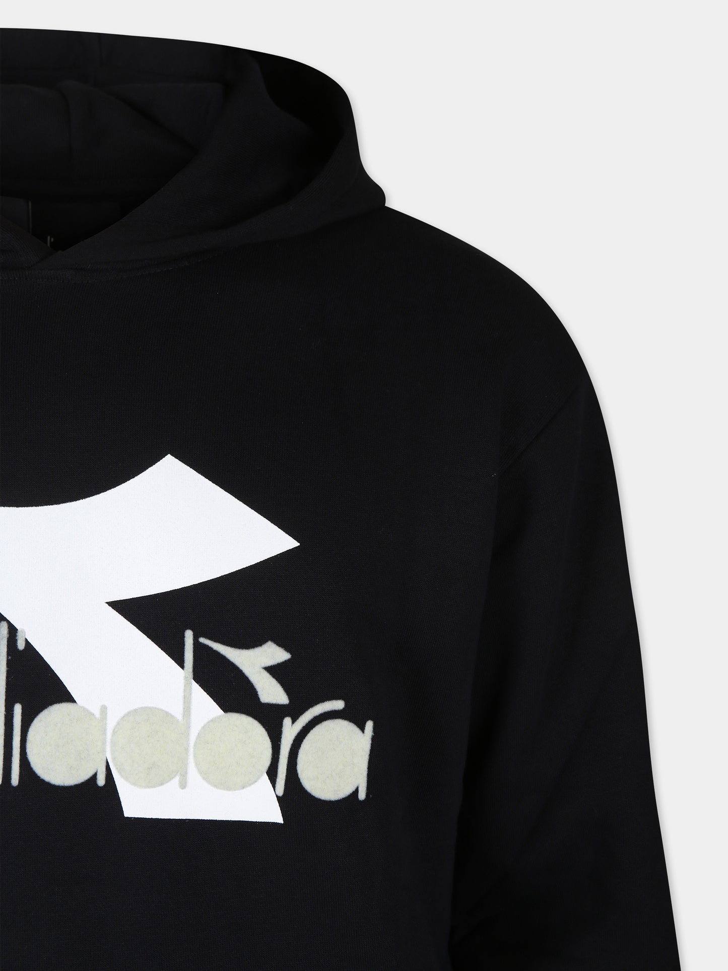 Felpa nera per bambino con logo,Diadora Kids,F3DIJBHS034 110