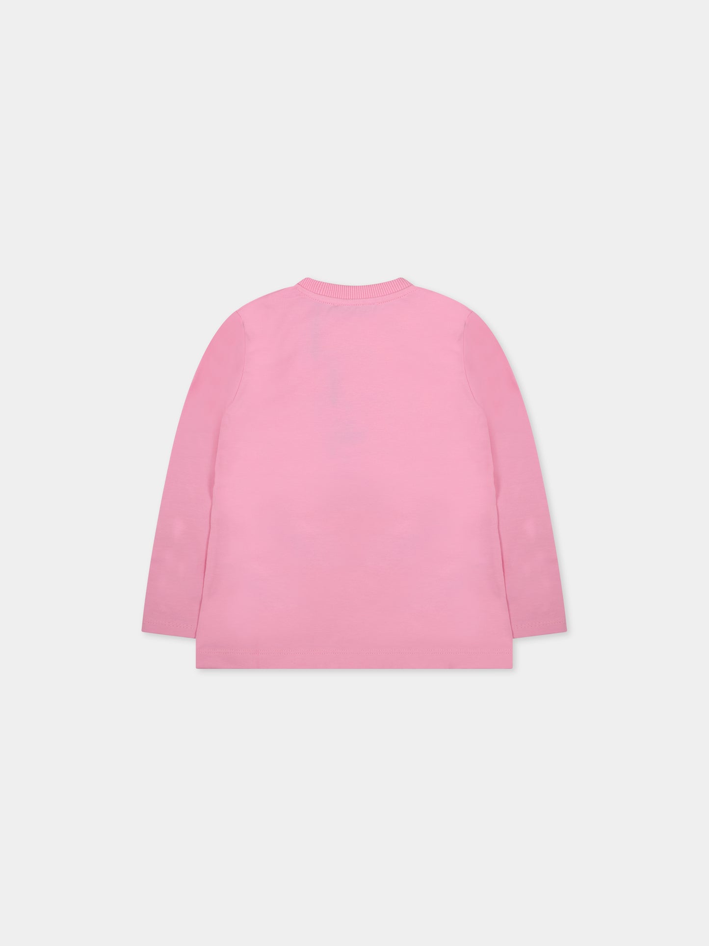 T-shirt fucsia per neonata con teddy bear,Moschino Kids,MDO00C LBA11 50879