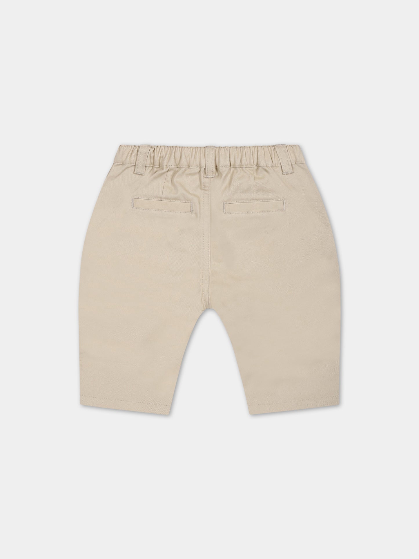 Pantaloni beige per neonato con Teddy Bear e logo,Moschino Kids,MUP04C LPC04 20310