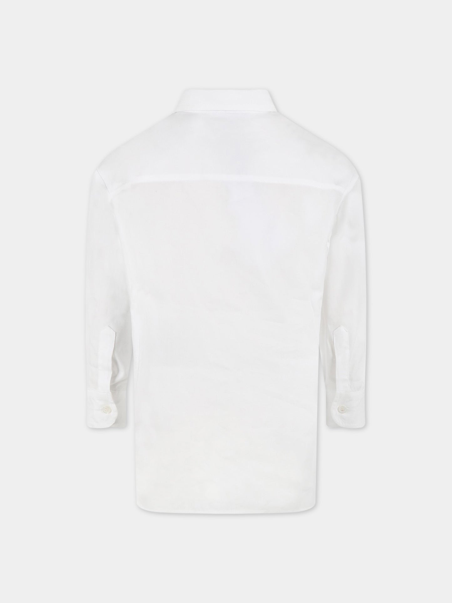 Camicia bianca per bambino con logo bianco,Balmain Kids,BS5P10 P0013 100AG