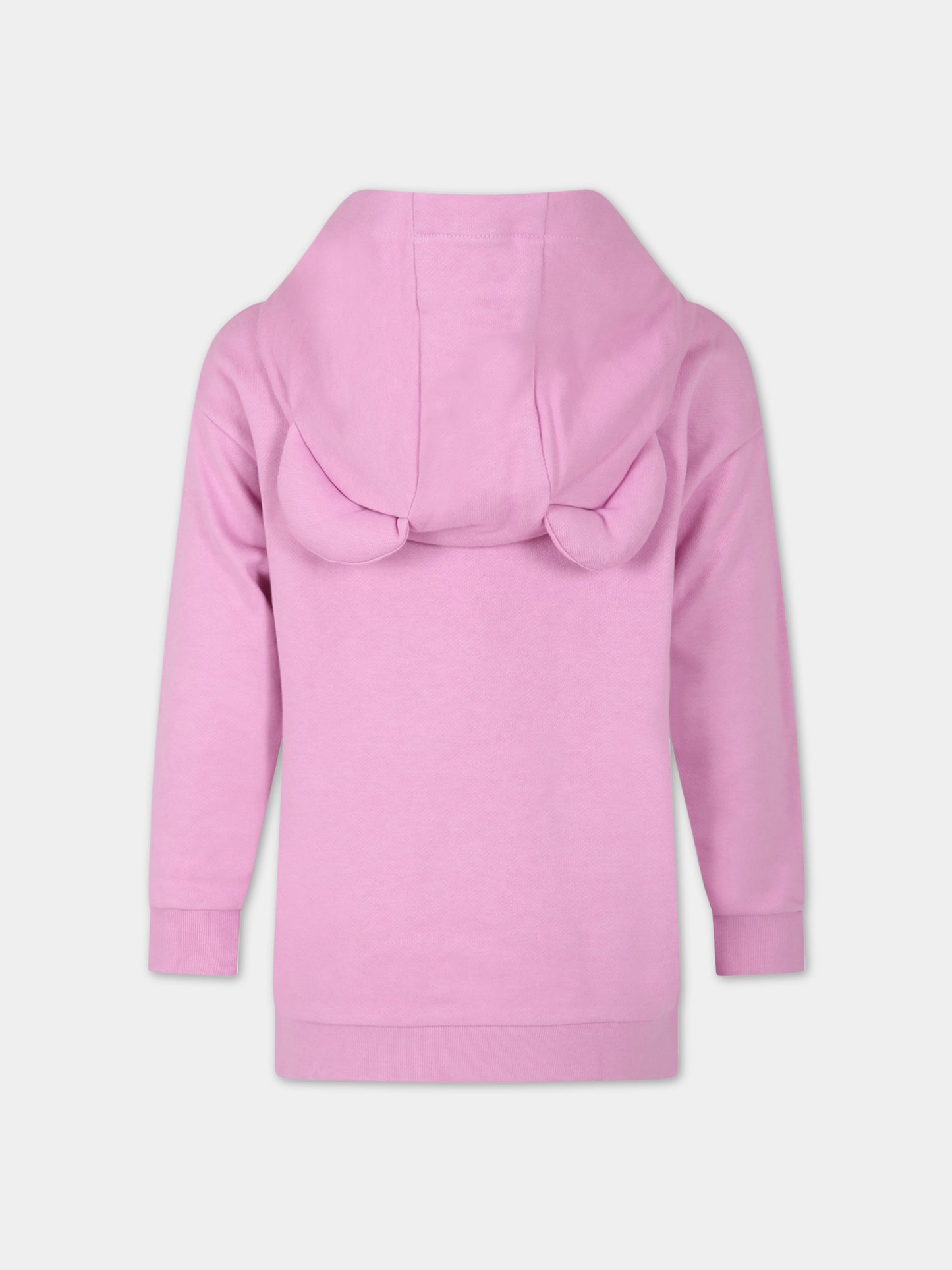 Felpa fucsia per bambina con stampa,Fendi Kids,JFH137 5V0 F10WJ