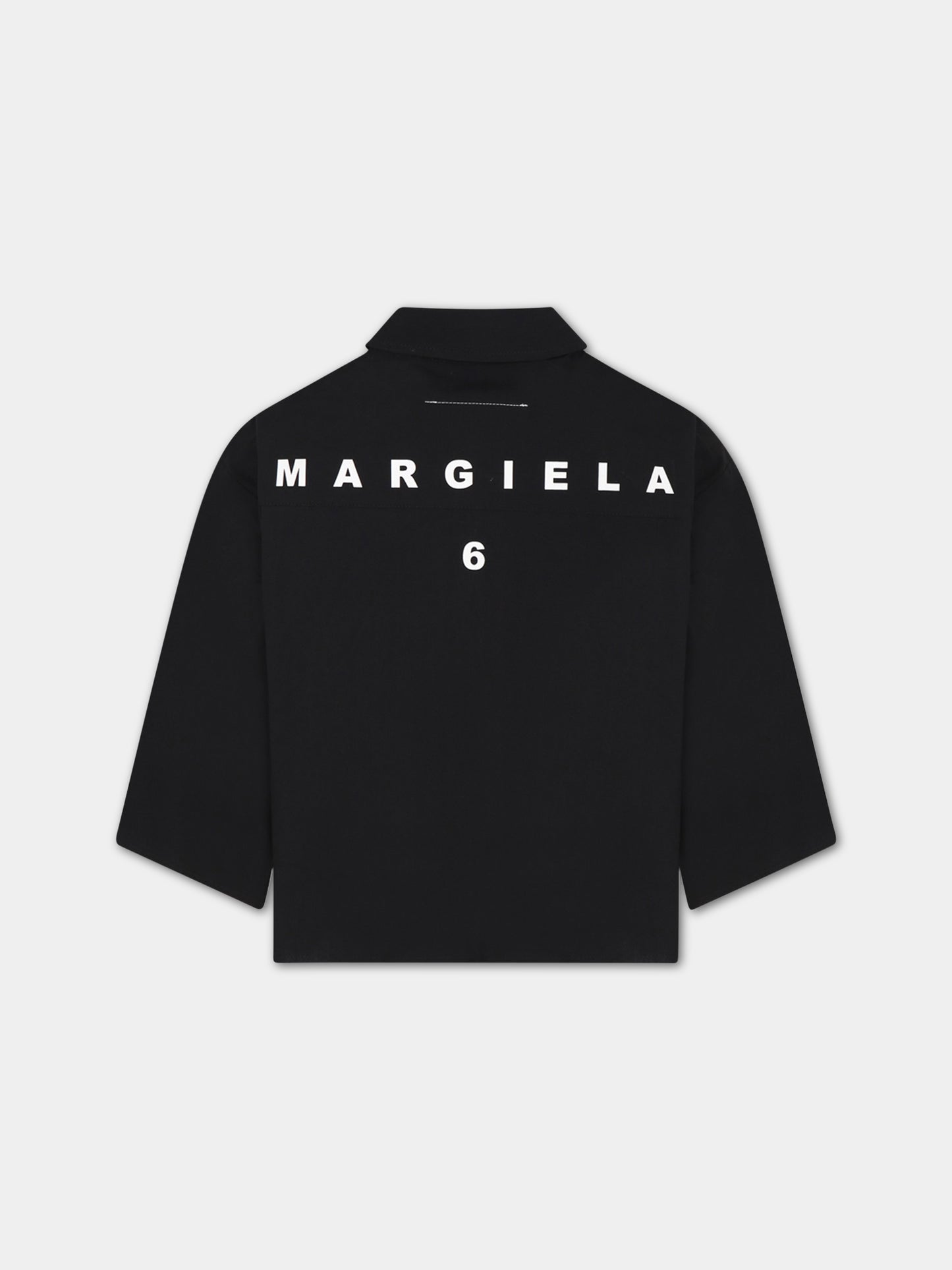 Camicia nera per bambina con logo,Mm6 Maison Margiela,M60297 MM014 M6900