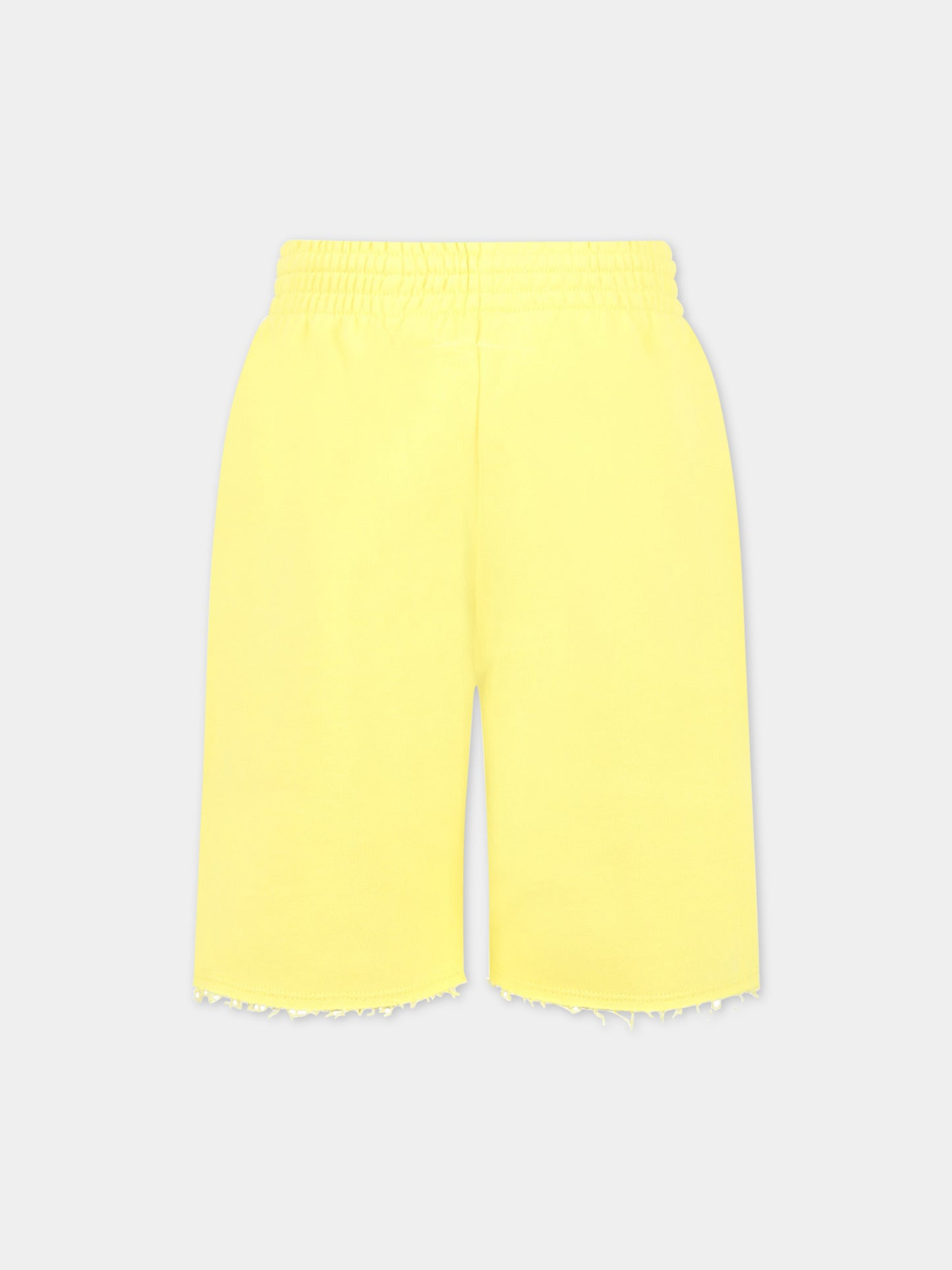 Shorts gialli per bambino con logo bianco,Mm6 Maison Margiela,M60316 MM007 M6203