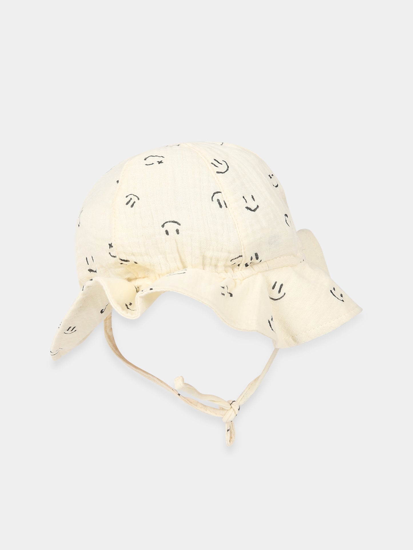 Cloche bianca per neonati con smile nero all-over,Molo,7S23T202 6723