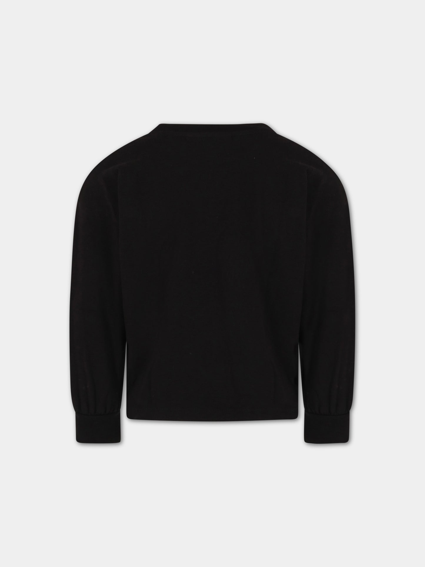 T-shirt nera per bambina con animali,Molo,2S23A403 3235