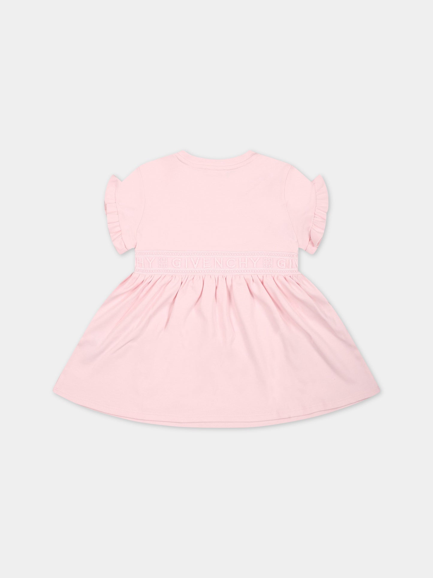 Vestito rosa per neonata con fascia logata,Givenchy Kids,H02099 44Z