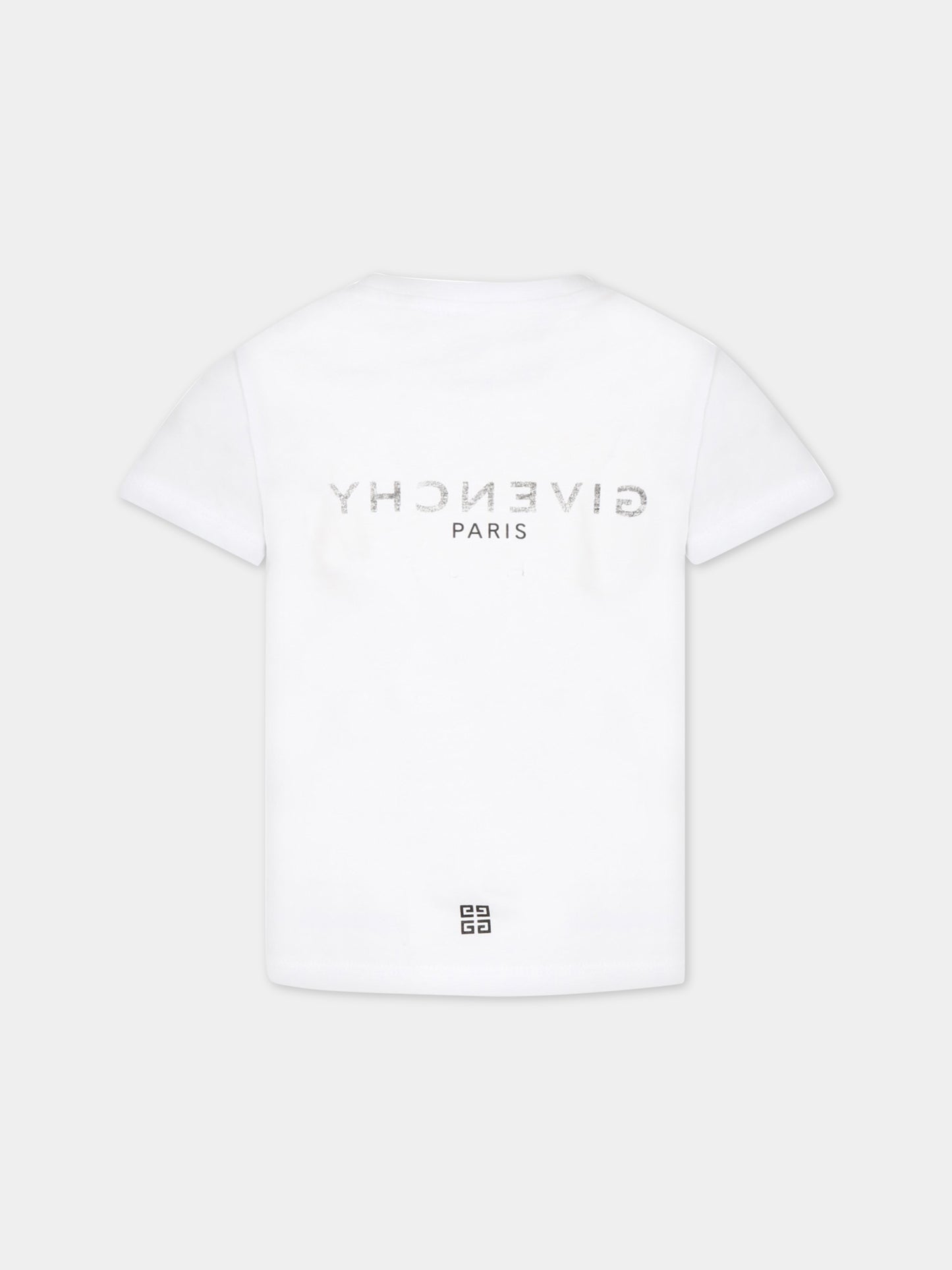 T-shirt bianca per bambini con logo nero,Givenchy Kids,H15296 10P
