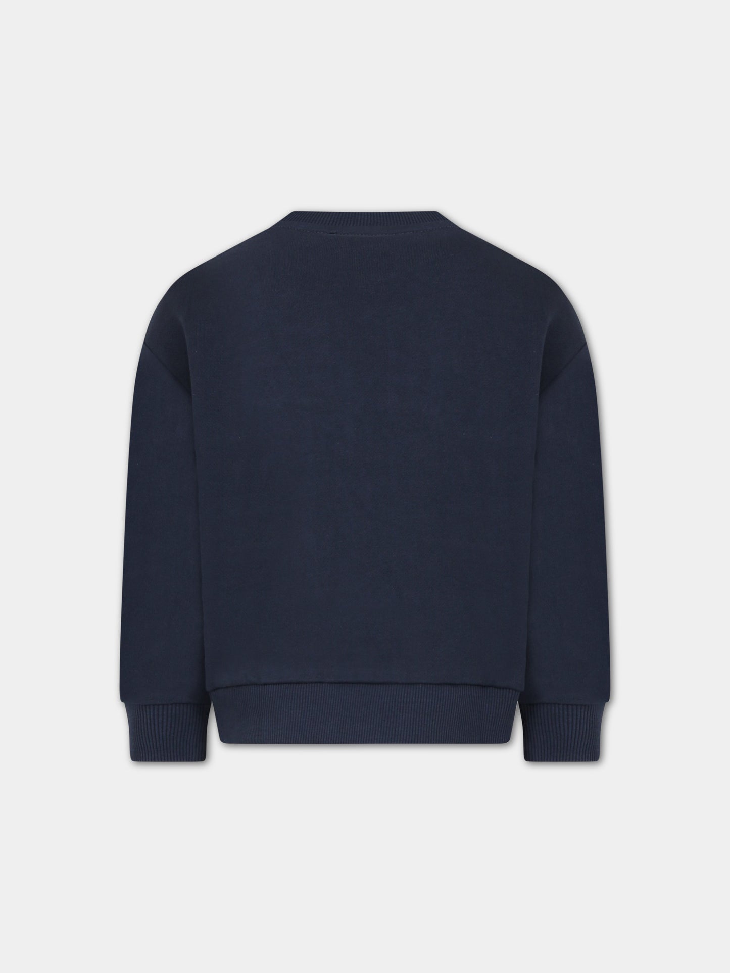 Felpa blu per bambino con logo,Kenzo Kids,K25774 857